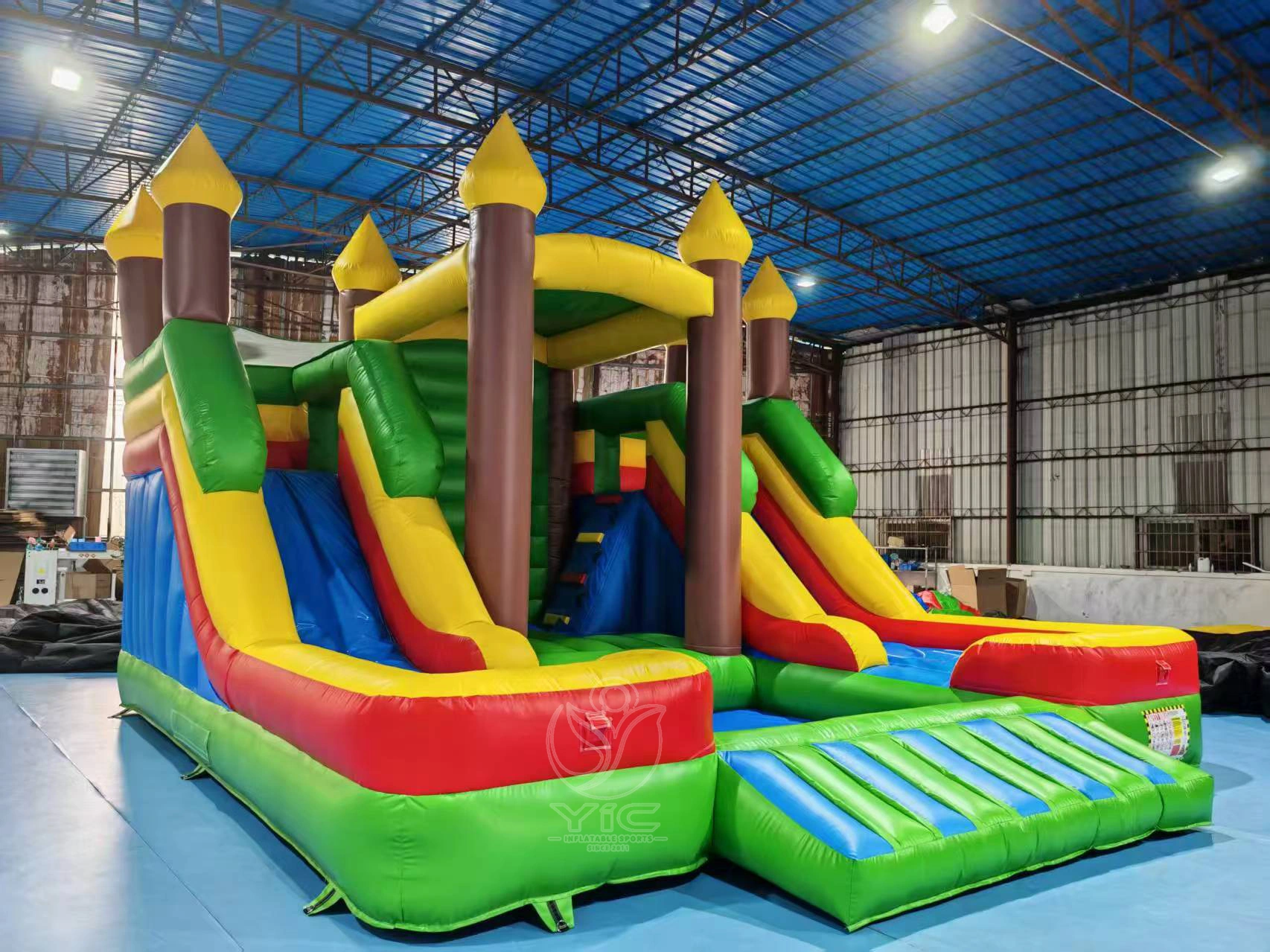 Dual lane slide bounce house product photo 2