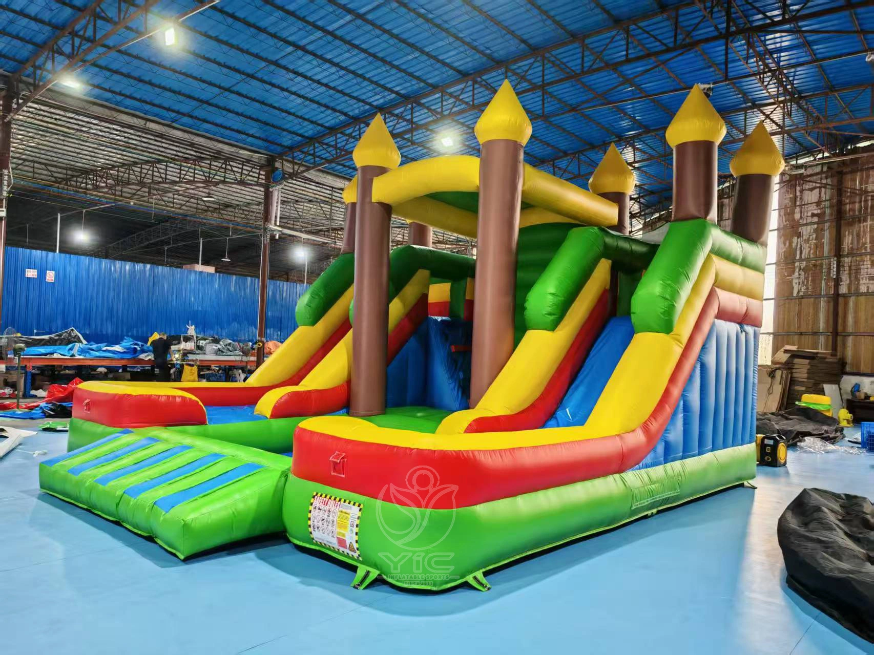 Dual lane slide bounce house product photo 3