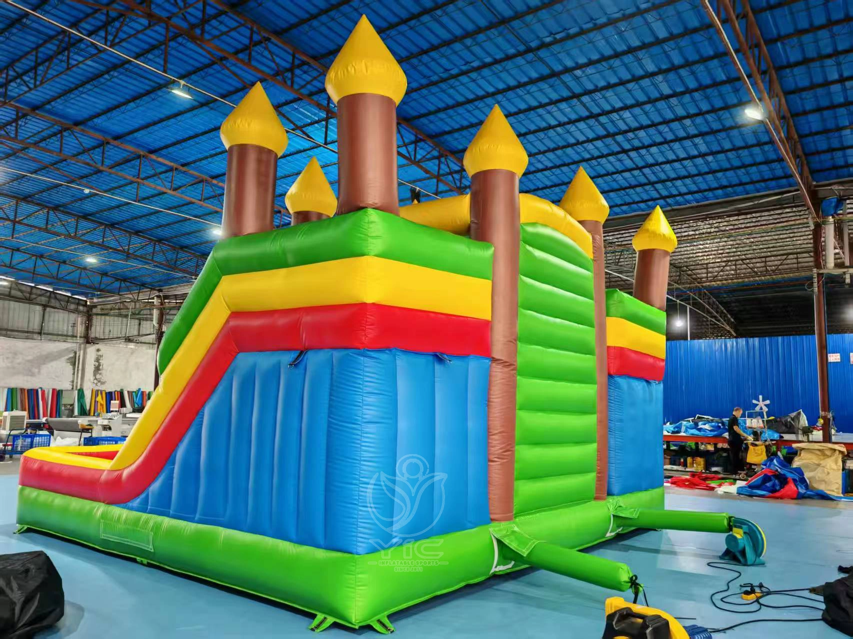 Dual lane slide bounce house product photo 4