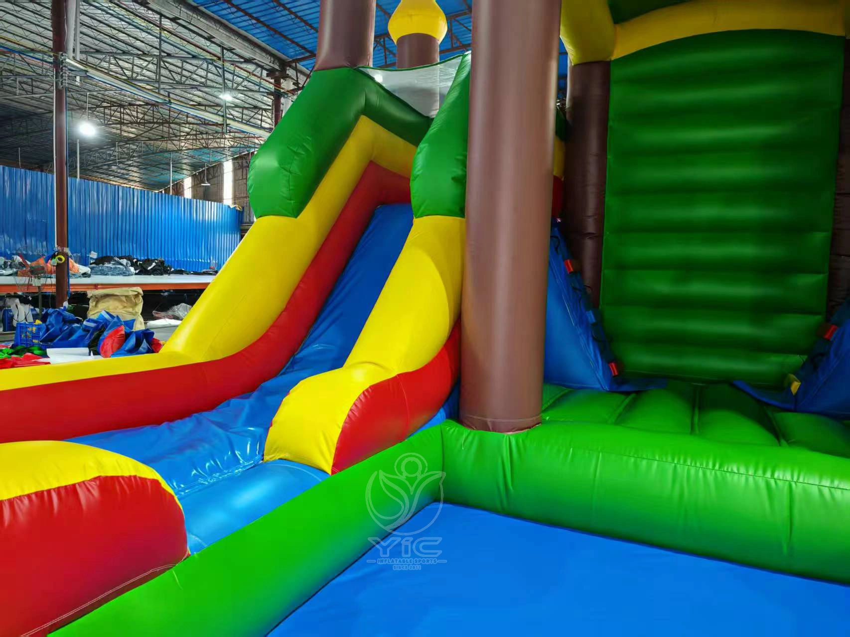 Dual lane slide bounce house product photo 5