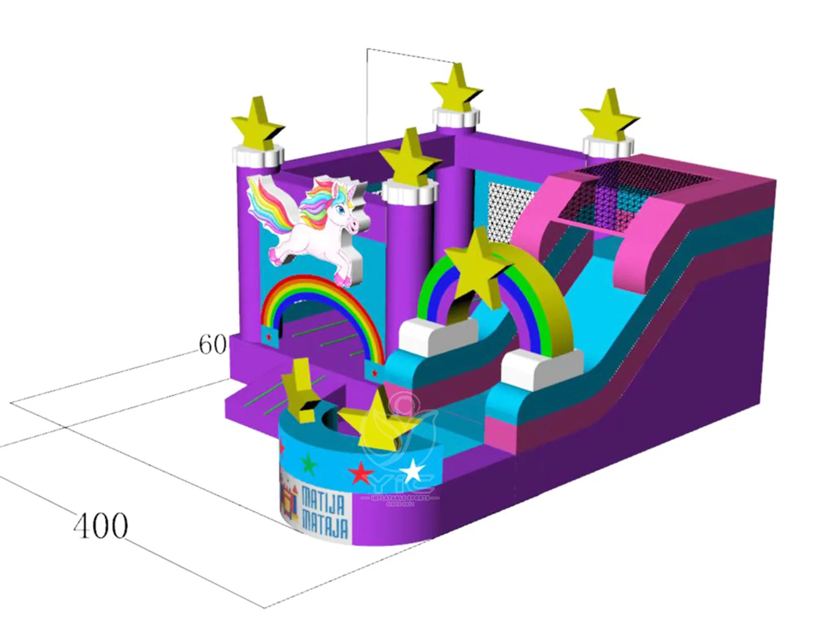 Unicorn bounce house with slide product photo 5
