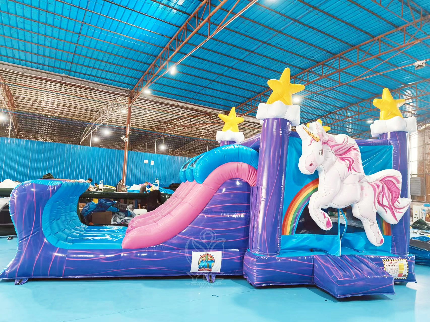Unicorn bouncer with slide