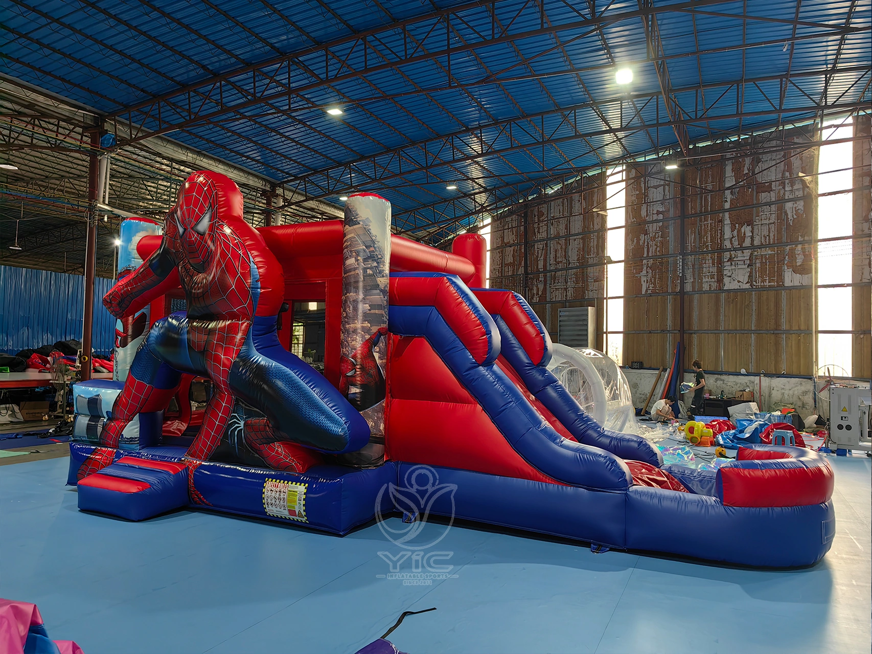 Inflatable spiderman bounce house