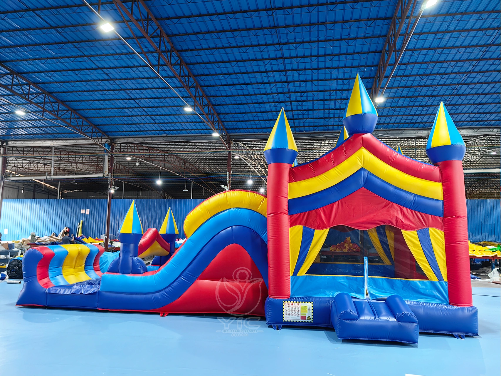 Dual lane slide bounce house product photo 2