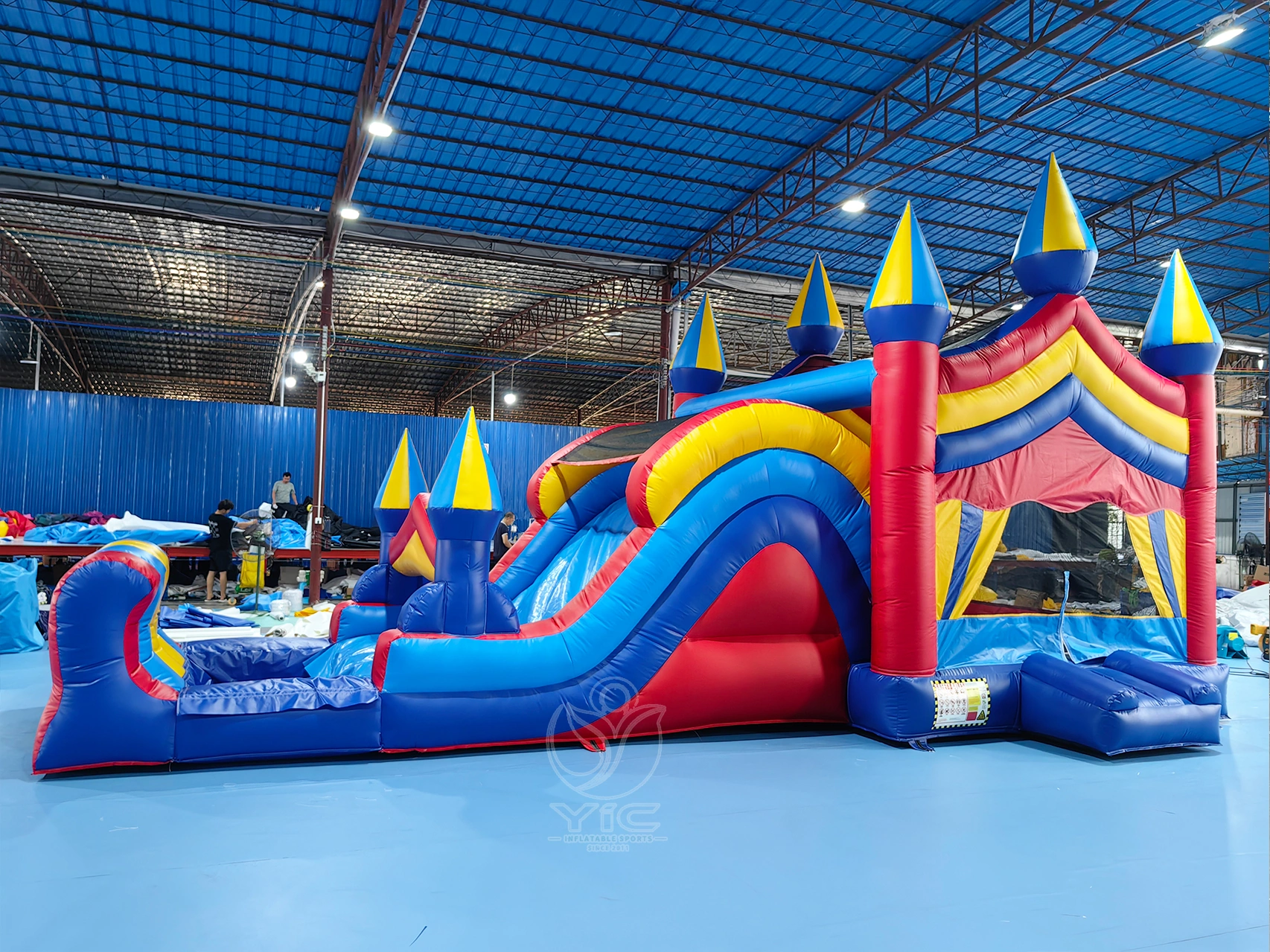 Dual lane slide bounce house product photo 3