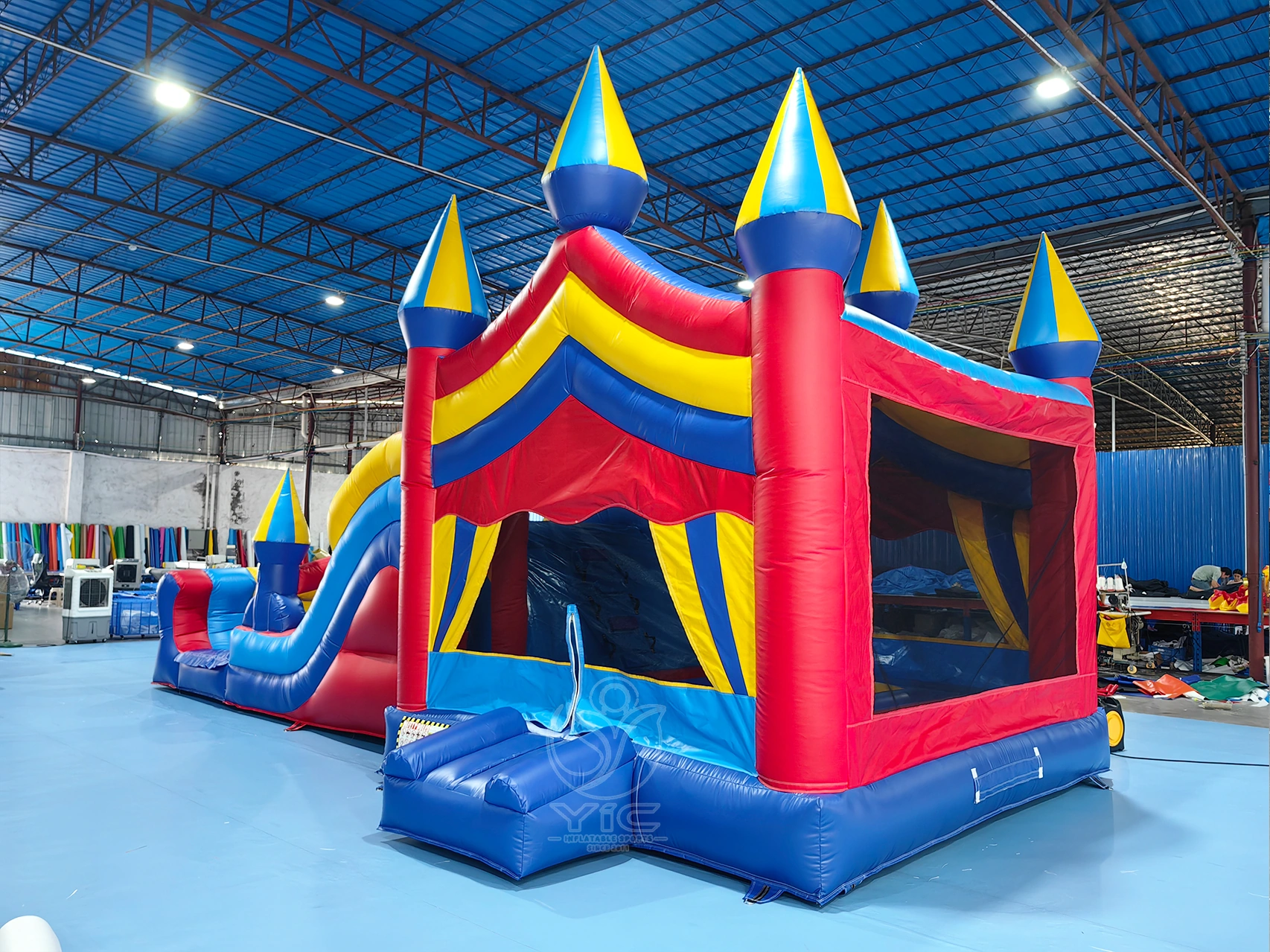 Dual lane slide bounce house product photo 4