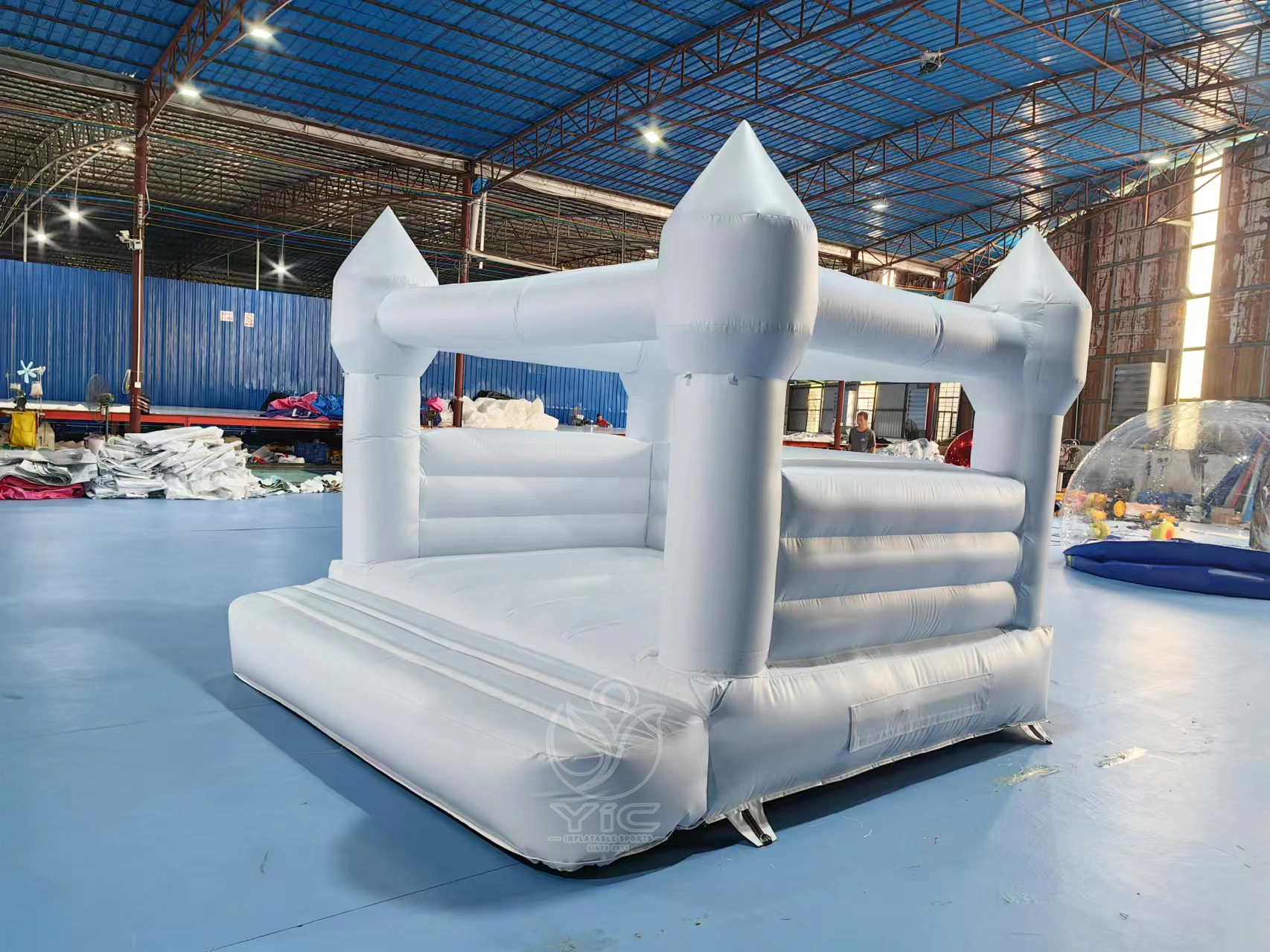 Commercial grade white bounce house product photo 3