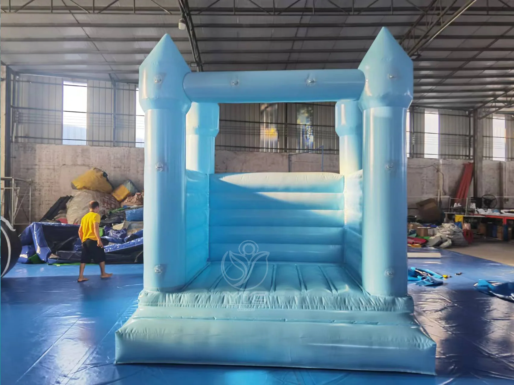 Light blue bounce house product photo 3