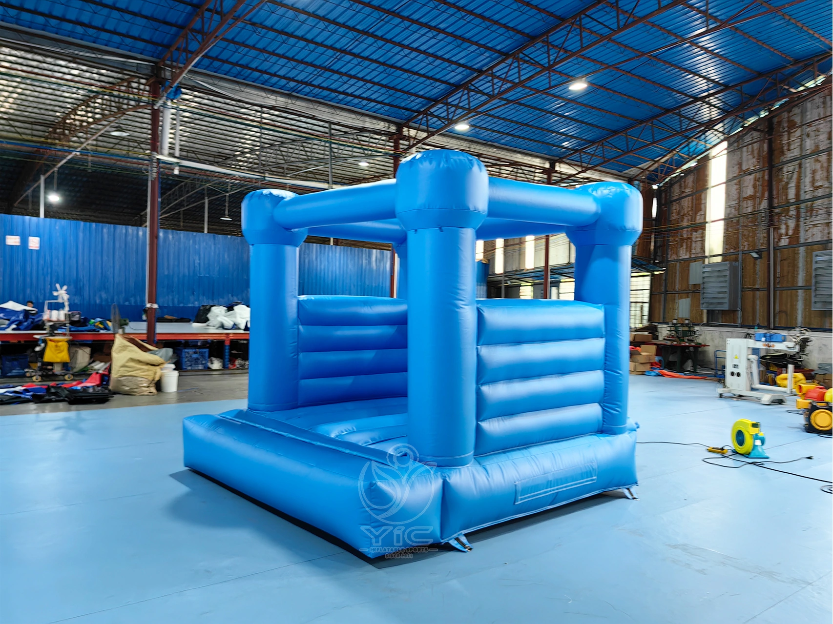 Solid blue bounce house product photo 3