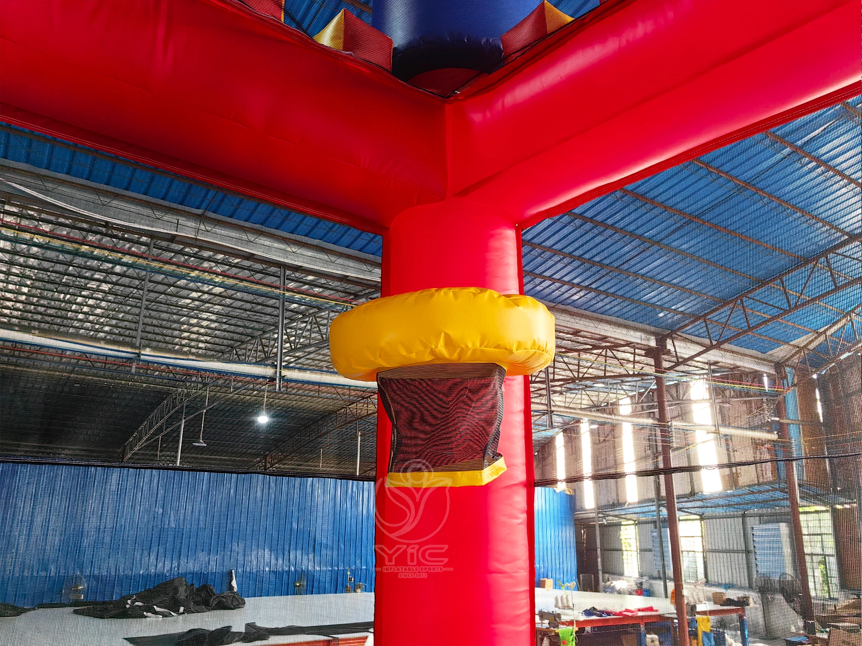 Bounce house with basketball hoop inside product photo 5