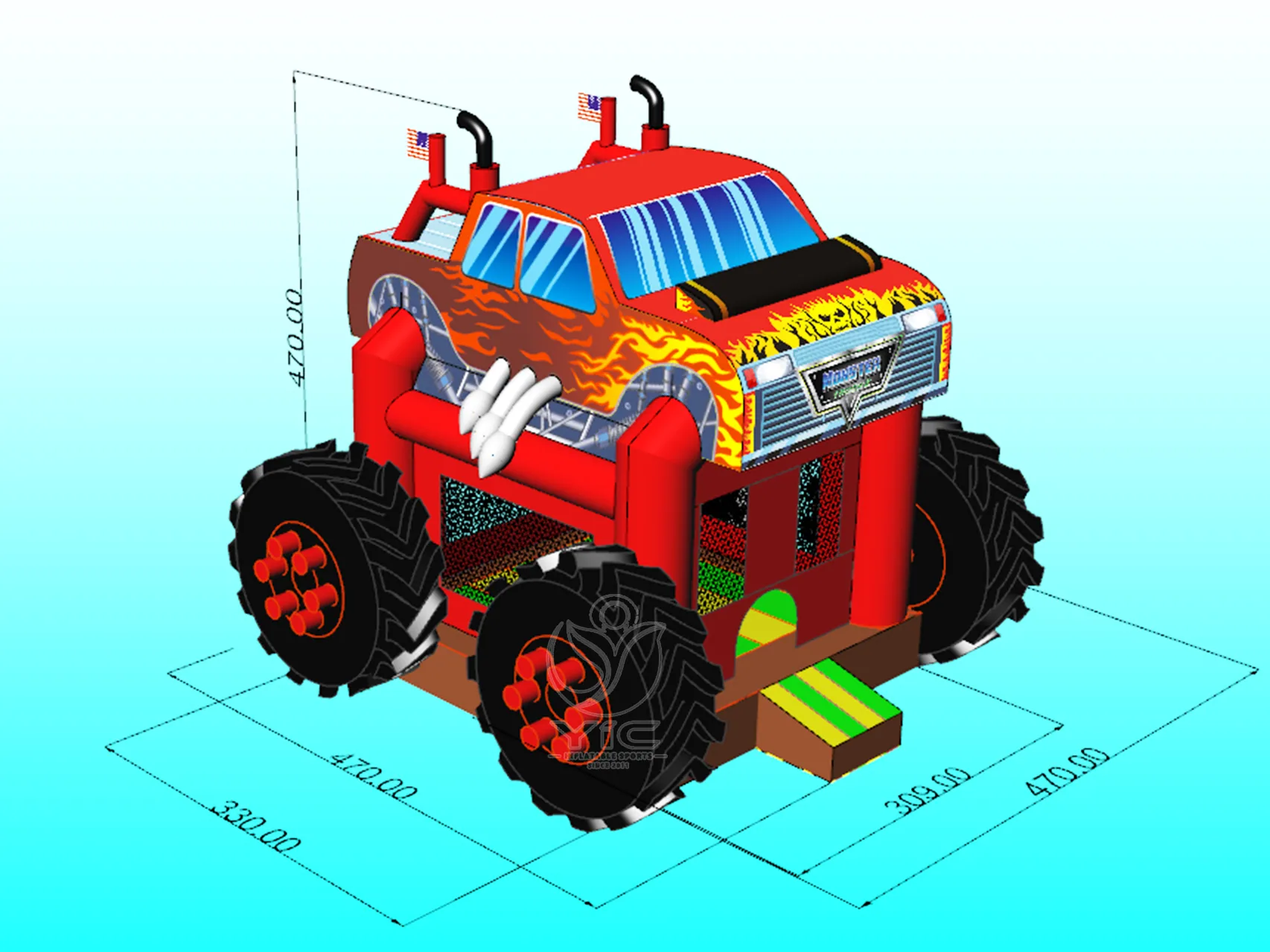 Monster truck bounce house rental product photo 5