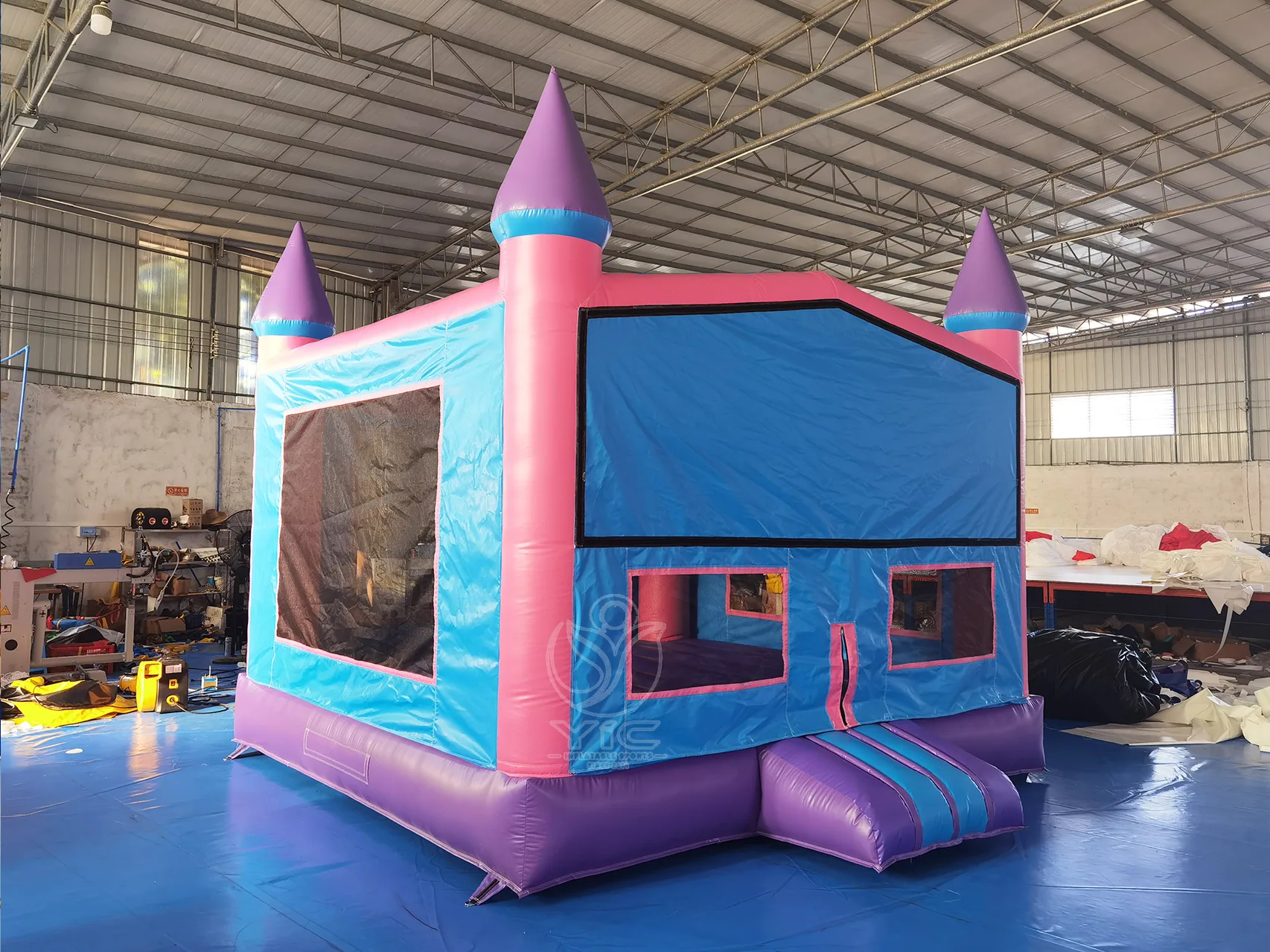 Pink bounce house, a commercial bounce house and bouncy castle by YIC Inflatable Sports