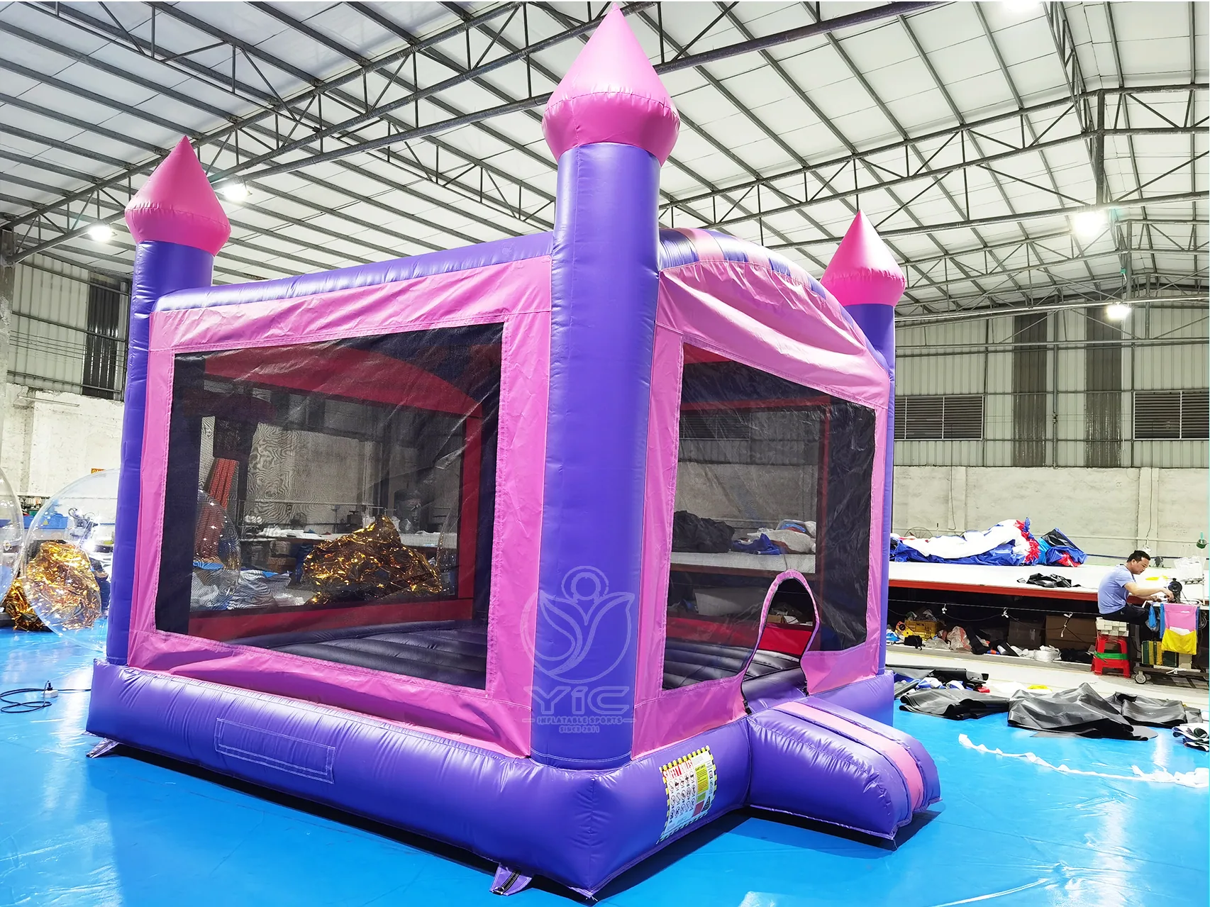 Pink and purple bounce house product photo 3