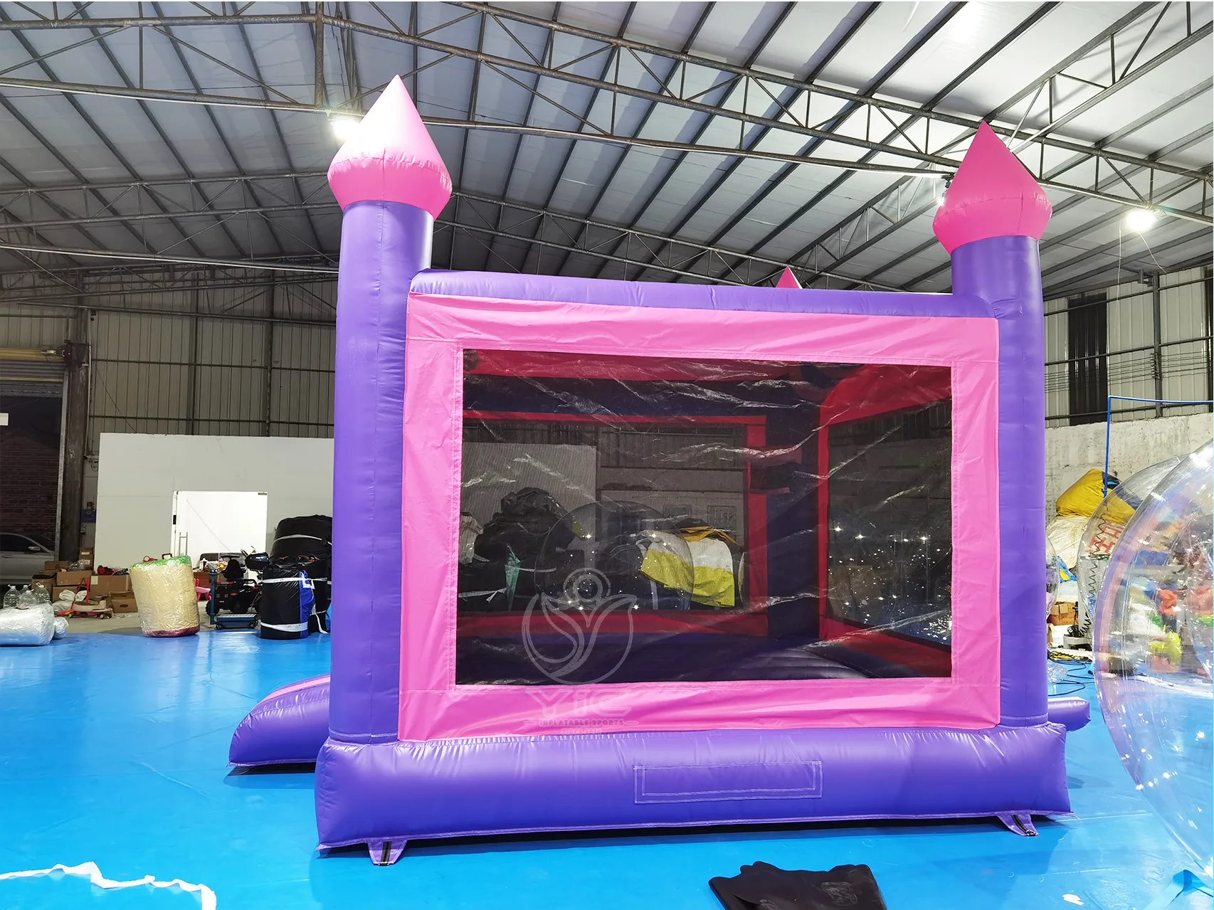 Pink and purple bounce house product photo 4