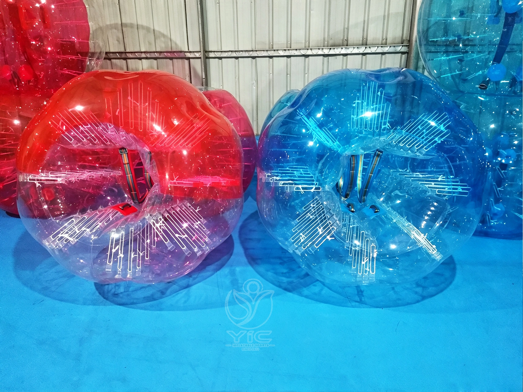 Inflatable bumper ball human