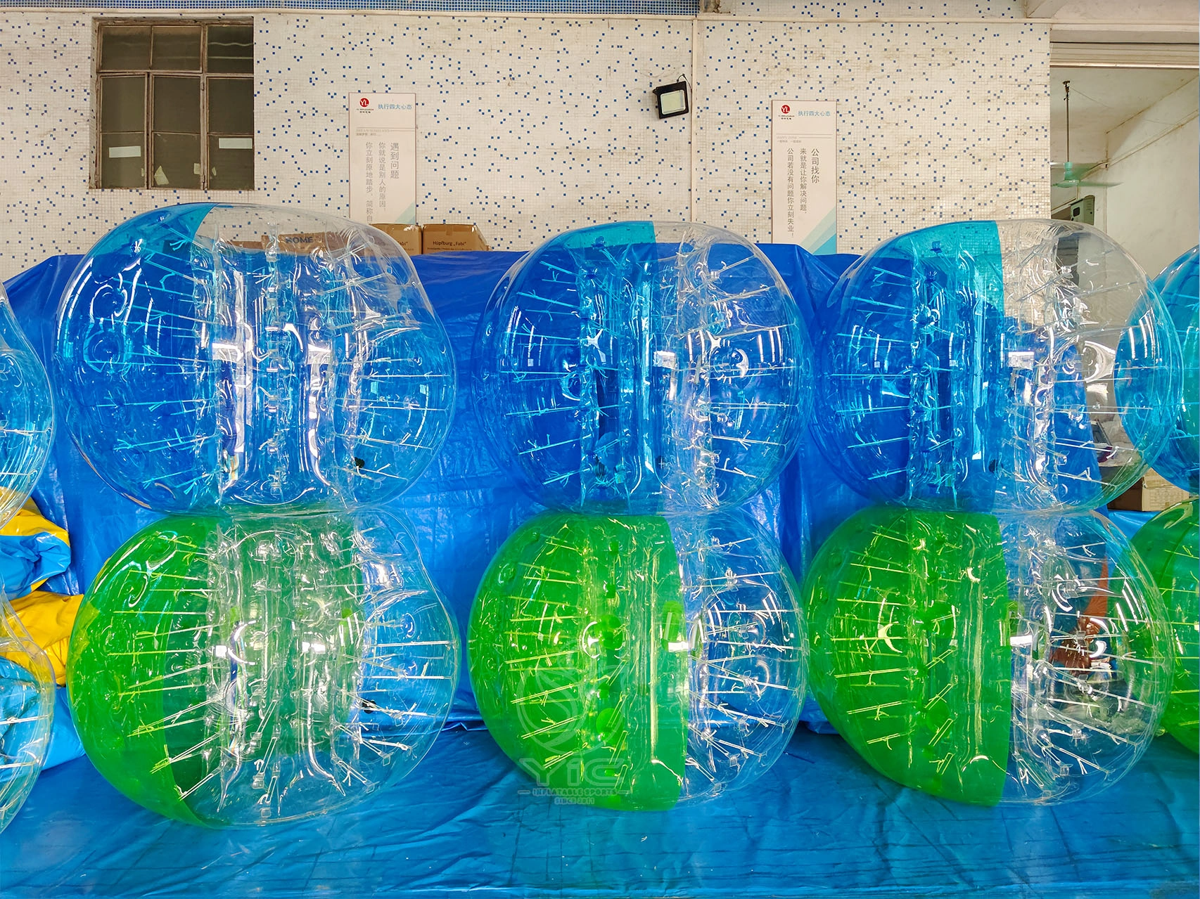 Inflatable soccer ball suit