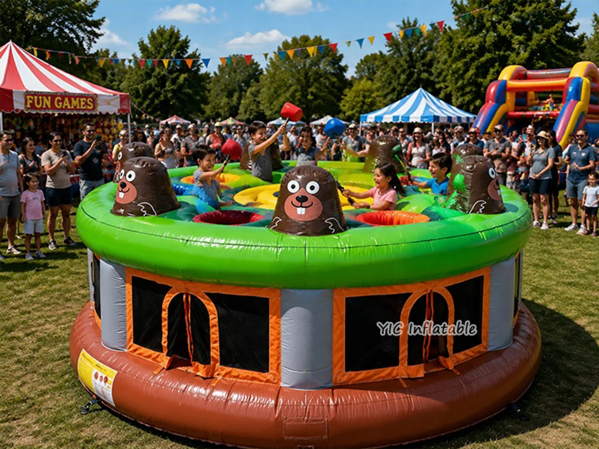 Interactive whack a mole challenge, a commercial large interactive inflatable mole challenge by YIC Inflatable Sports
