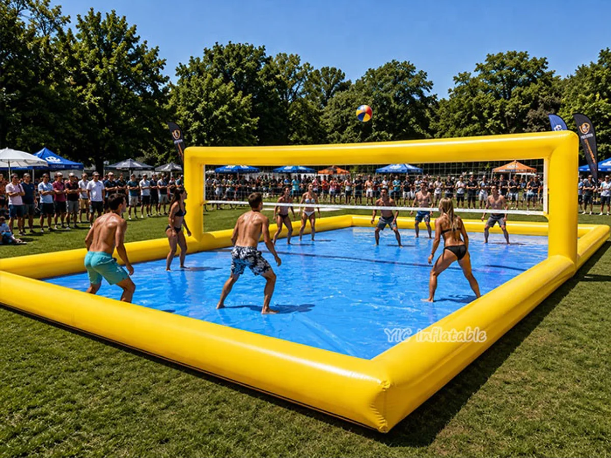 Inflatable volleyball field, a commercial inflatable volleyball field and court system by YIC Inflatable Sports