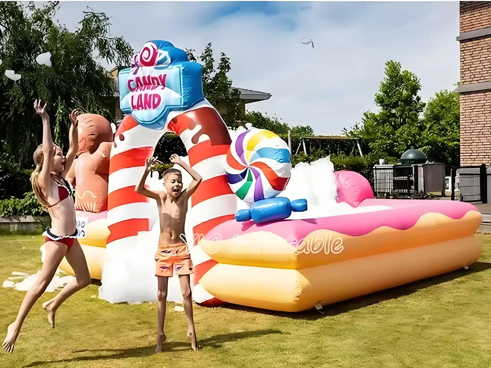Inflatable candy land bubble foam pit, a commercial bubble foam pit and foam-play attraction by YIC Inflatable Sports