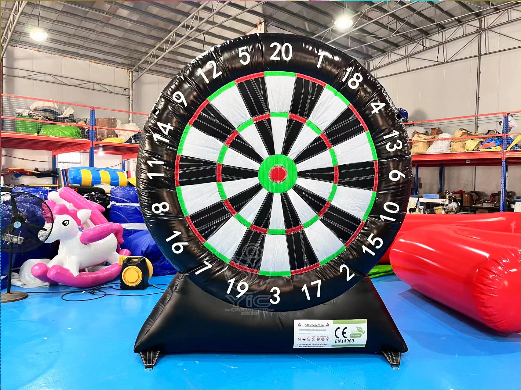 Football dart board inflatable, a commercial freestanding football dartboard target game by YIC Inflatable Sports