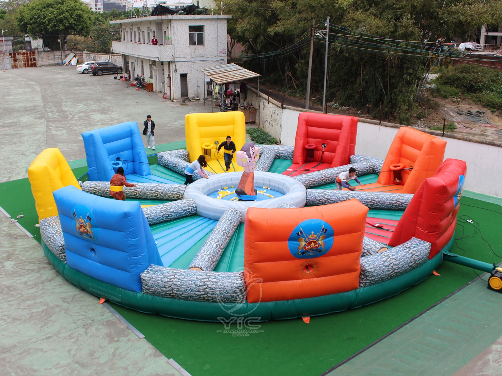 Inflatable hungry hippo game