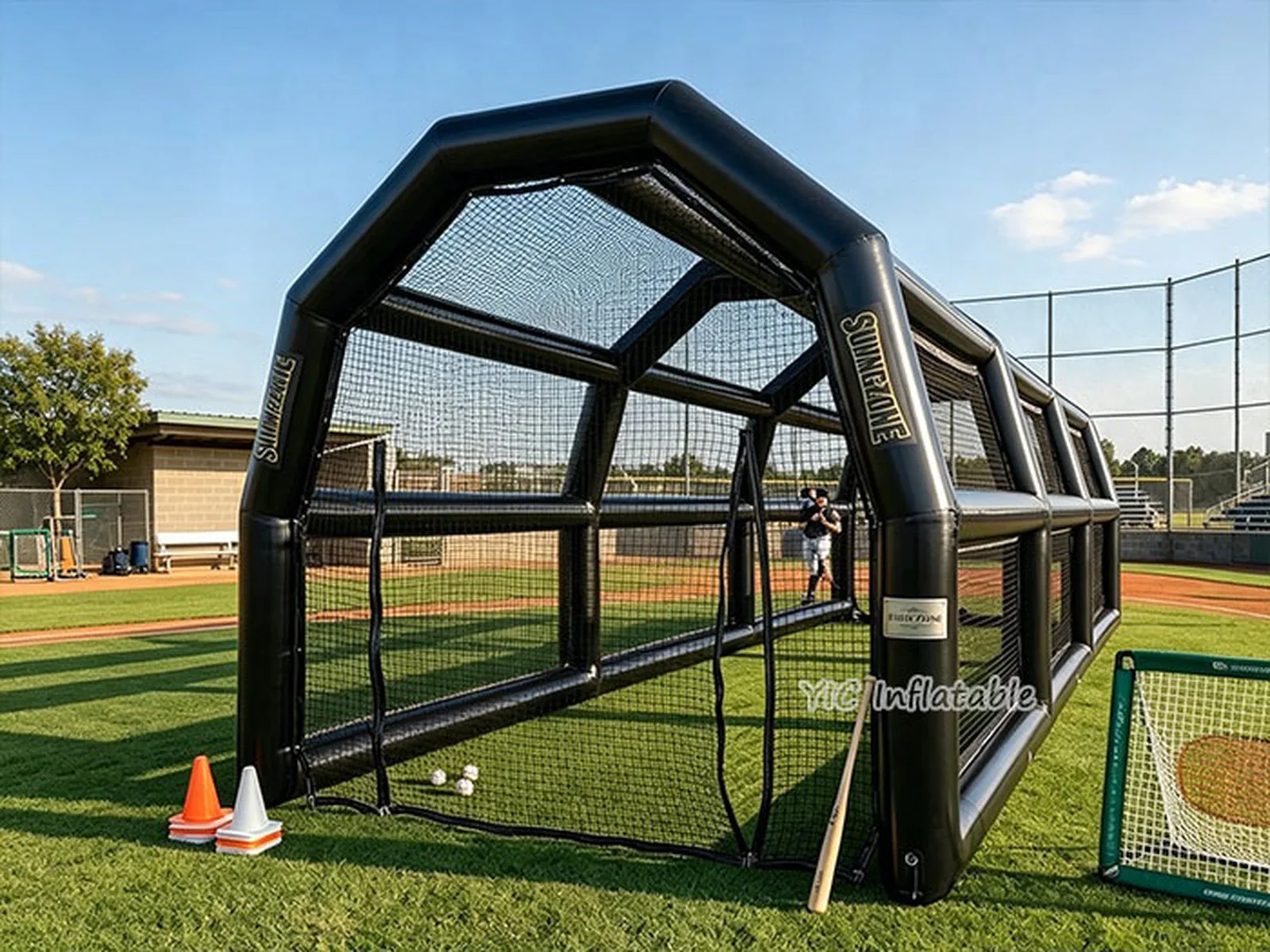 Inflatable batting cages, a commercial enclosed inflatable batting tunnel by YIC Inflatable Sports