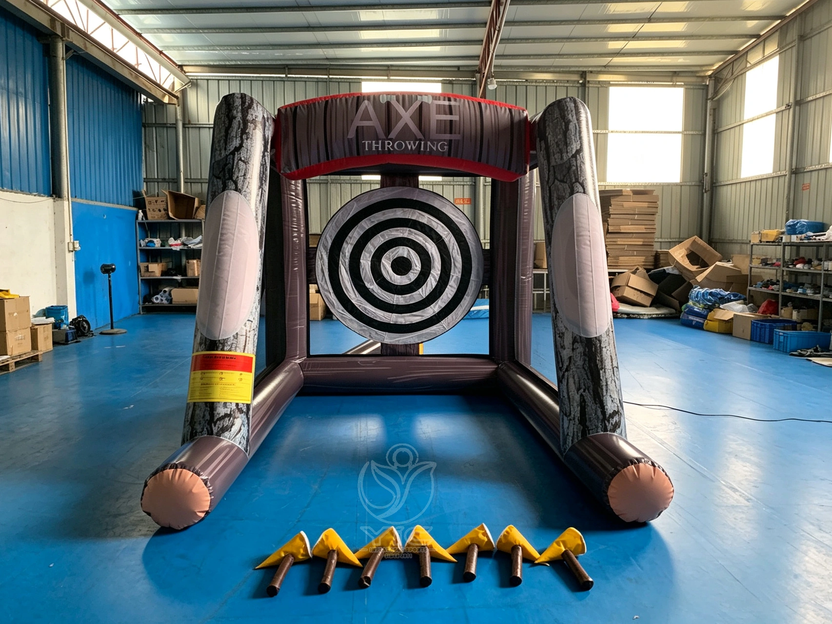 Inflatable axe throwing game