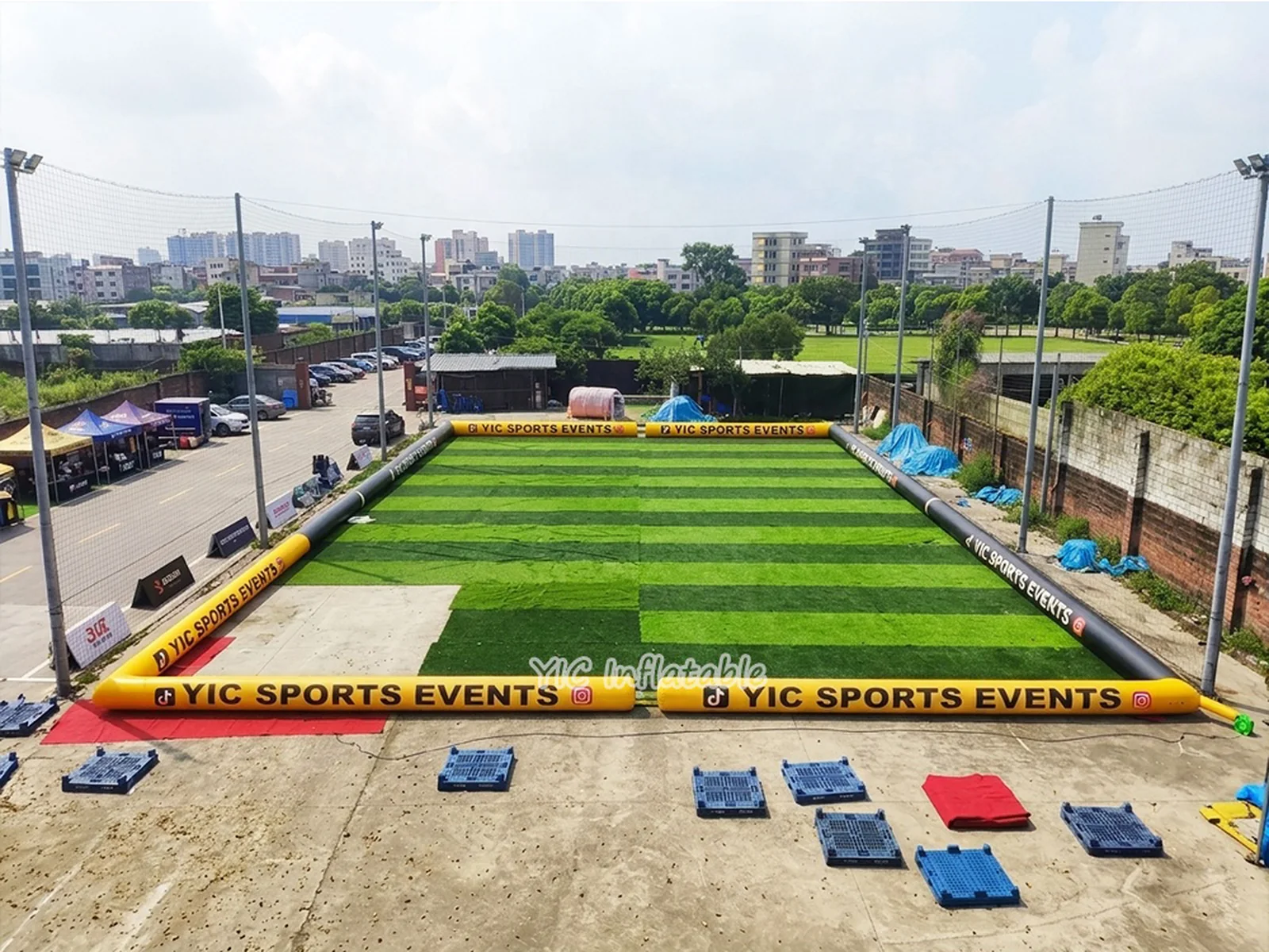 Large inflatable soccer field, a commercial large inflatable soccer field by YIC Inflatable Sports