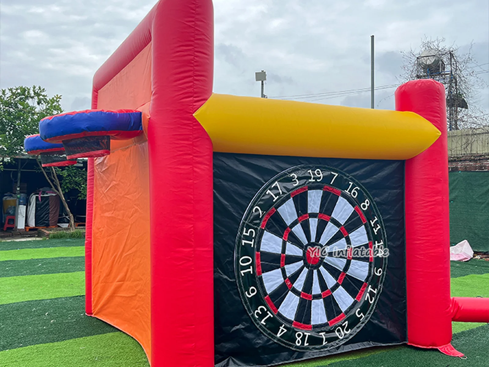 4 in 1 inflatable interactive sports game, a commercial four-station inflatable sports challenge by YIC Inflatable Sports