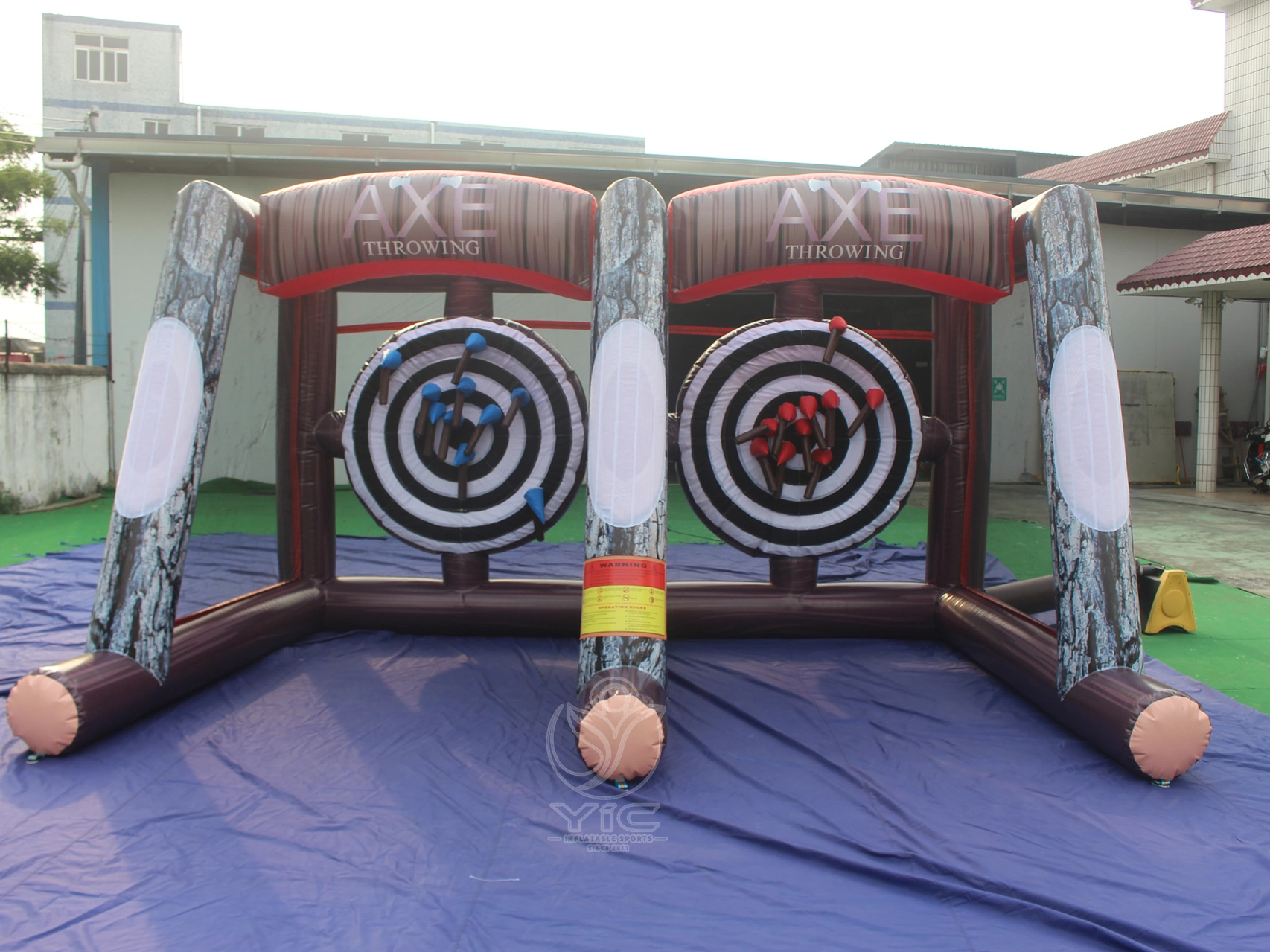 Double axe throwing inflatable, a commercial interactive inflatable game by YIC Inflatable Sports Double axe throwing inflatable, a commercial interactive inflatable game by YIC Inflatable Sports