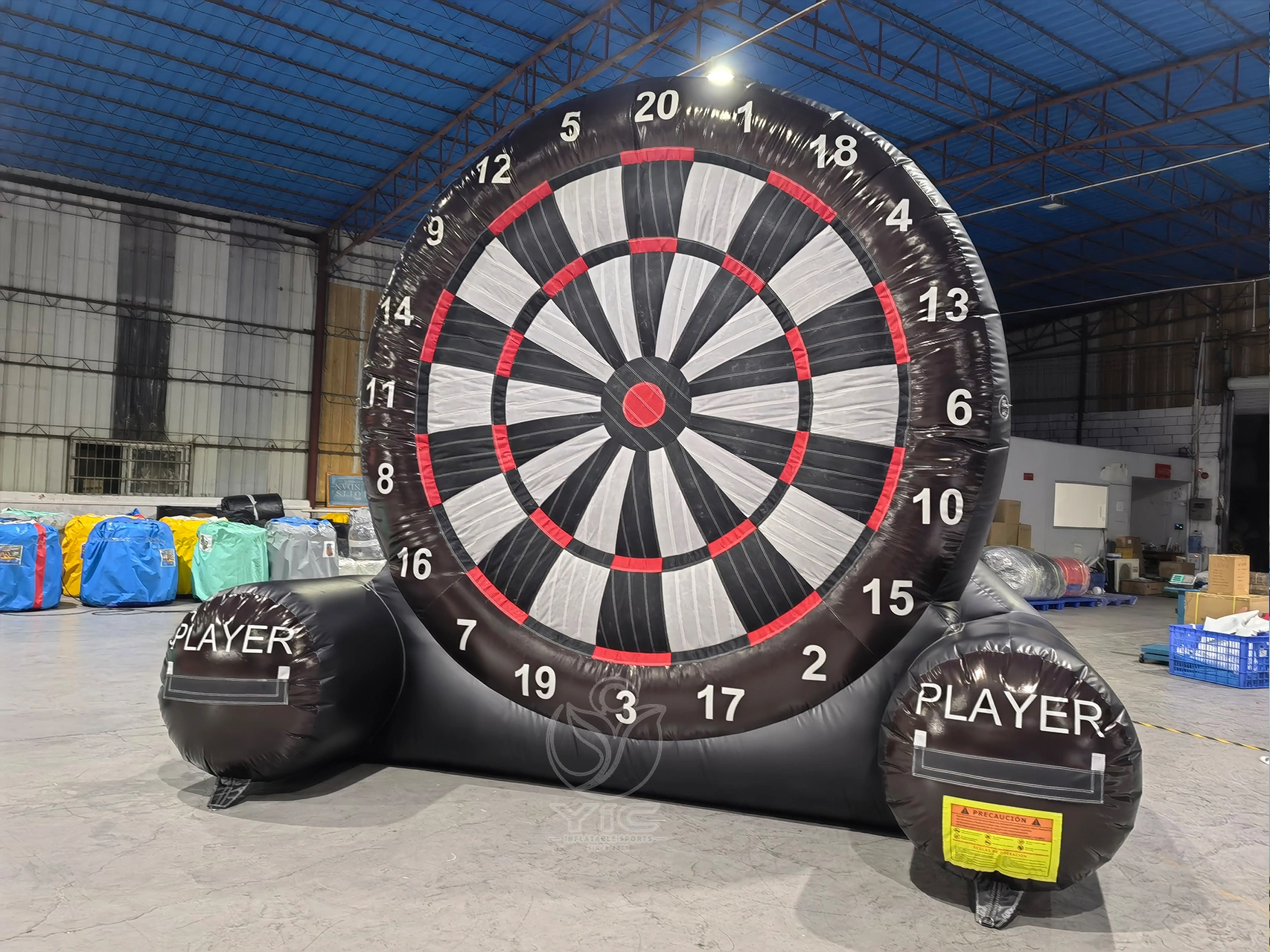 Giant inflatable dart board game