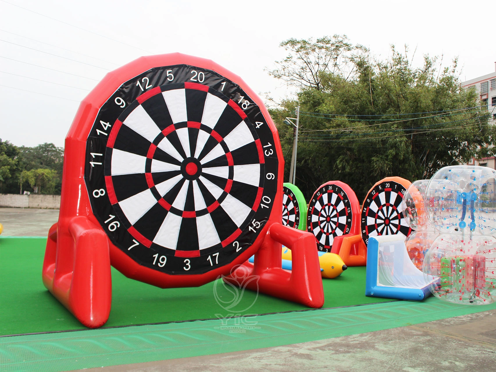 Inflatable dart board soccer