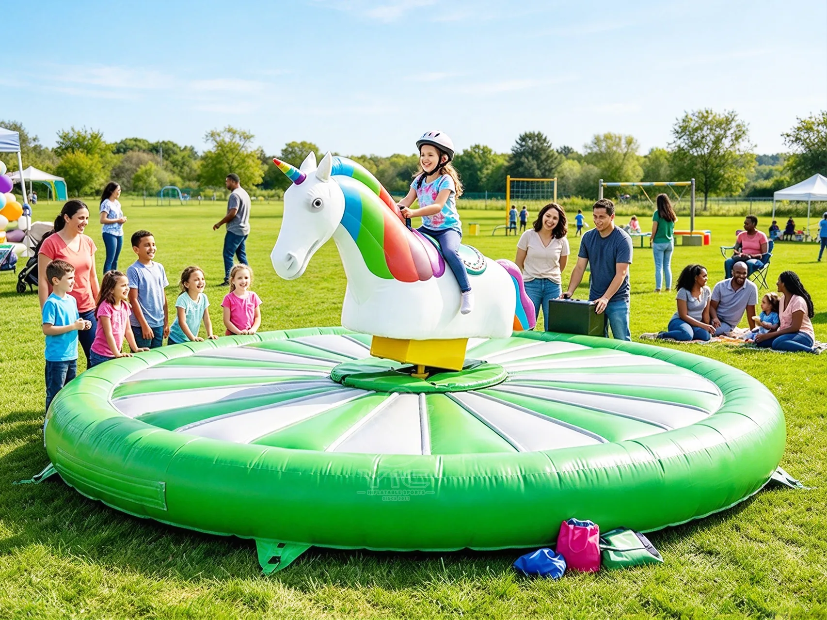 Inflatable unicorn mechanical ride manufacturer, a commercial commercial themed mechanical riding attraction by YIC Inflatable Sports