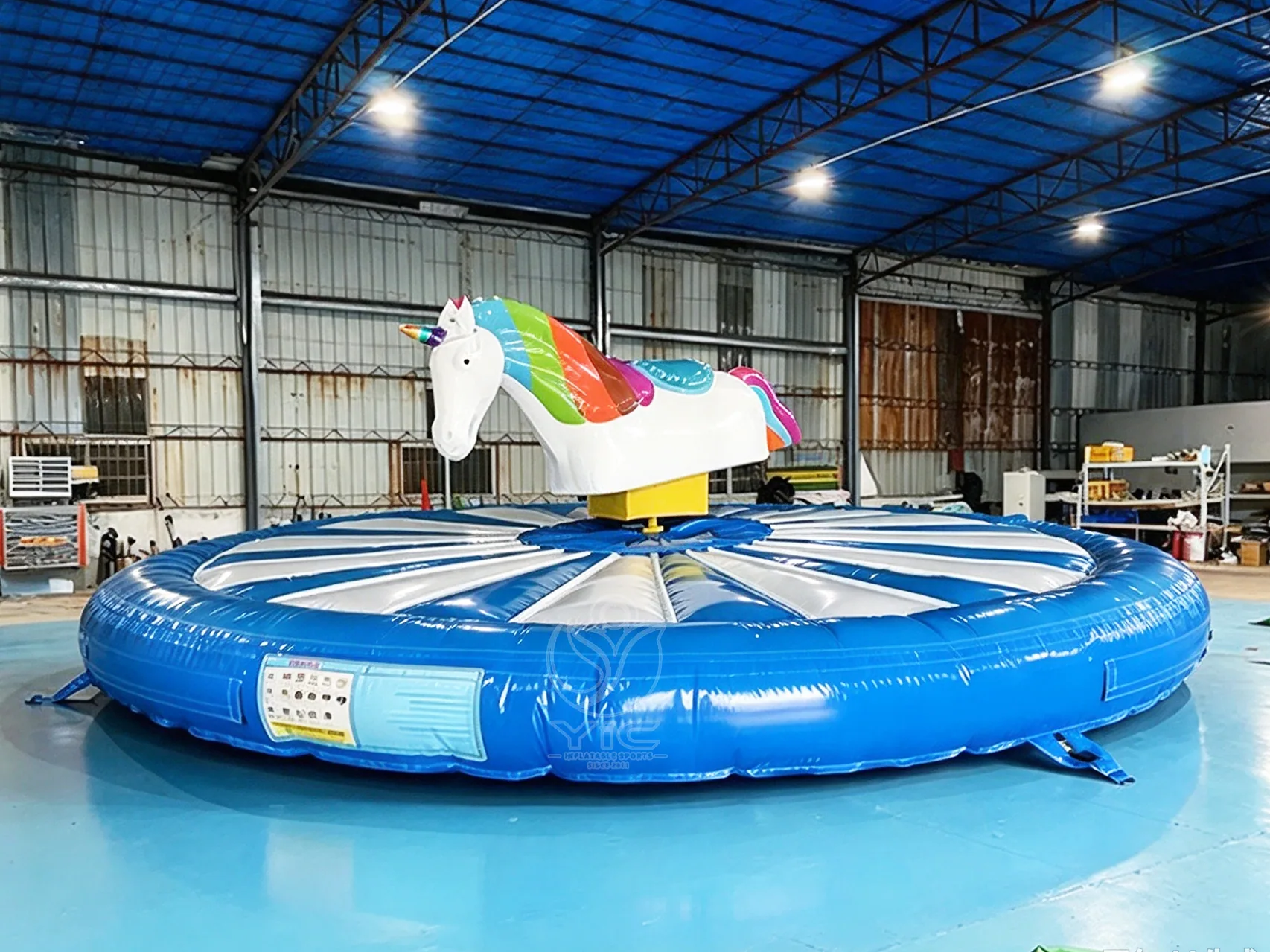 Inflatable unicorn mechanical riding ride product photo 2