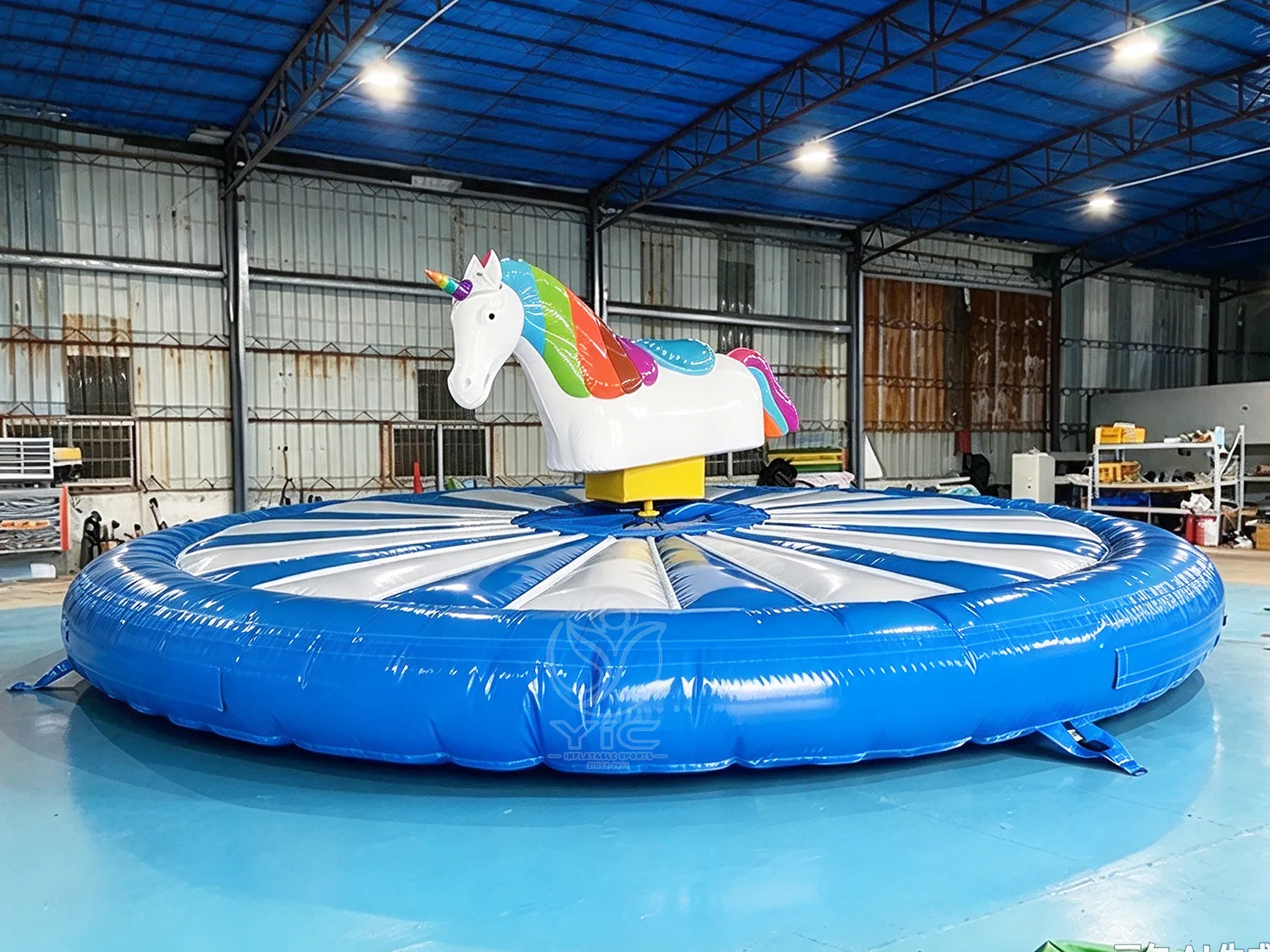 Inflatable unicorn mechanical riding ride product photo 3
