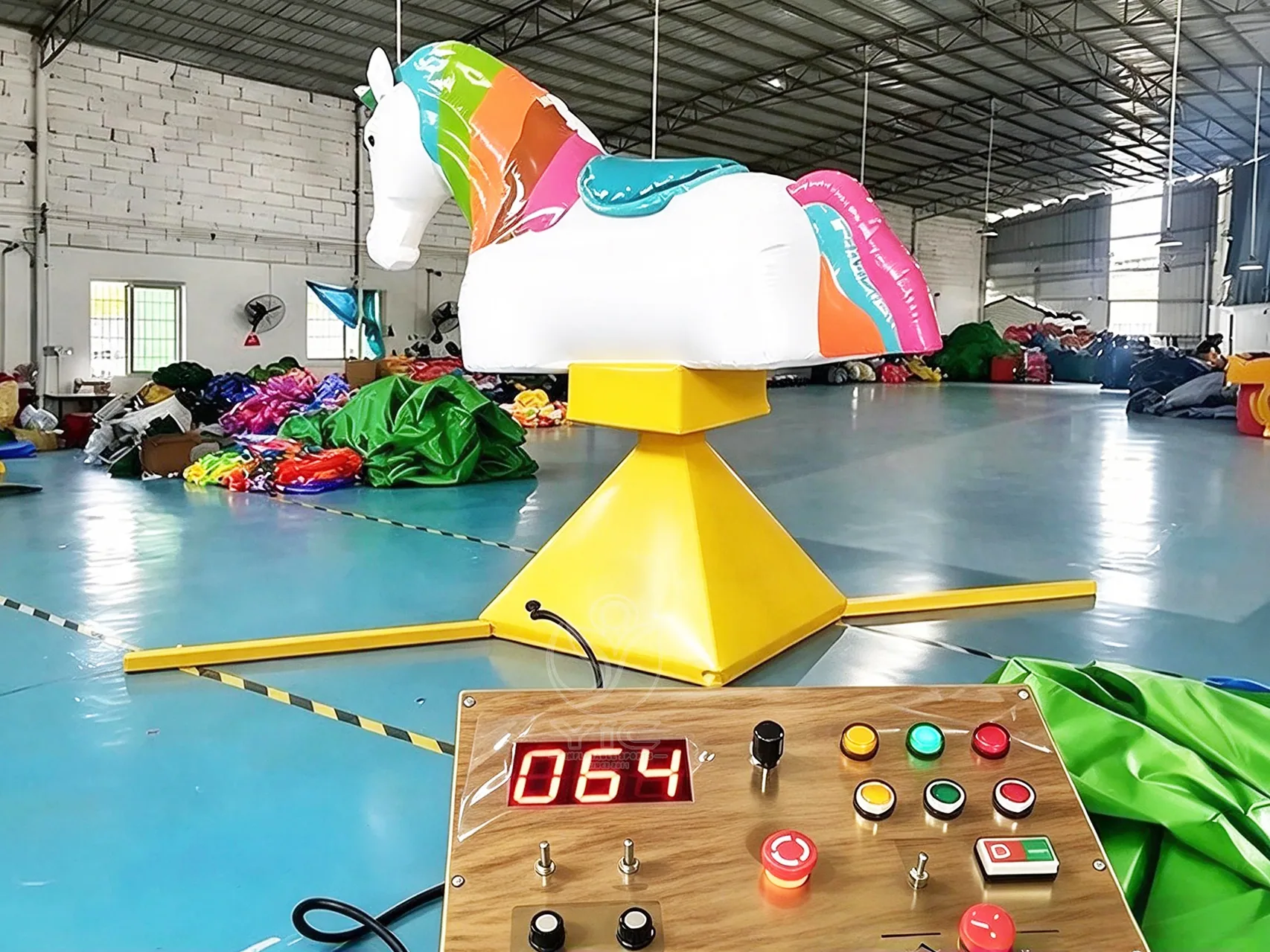 Inflatable unicorn mechanical riding ride product photo 4