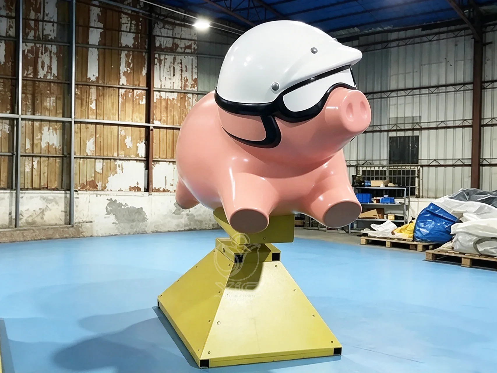 Inflatable pink pig mechanical riding ride product photo 5