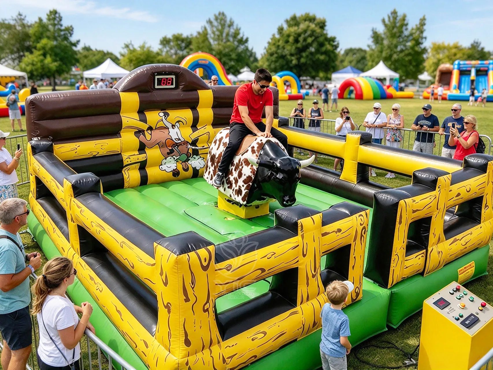 Commercial mechanical bull riding inflatable, a commercial commercial mechanical bull riding attraction by YIC Inflatable Sports