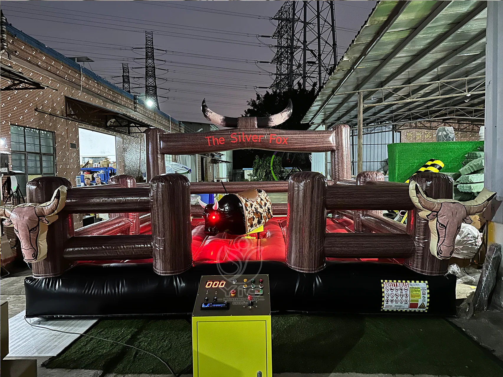 Inflatable bull riding machine, a commercial commercial mechanical bull riding attraction by YIC Inflatable Sports
