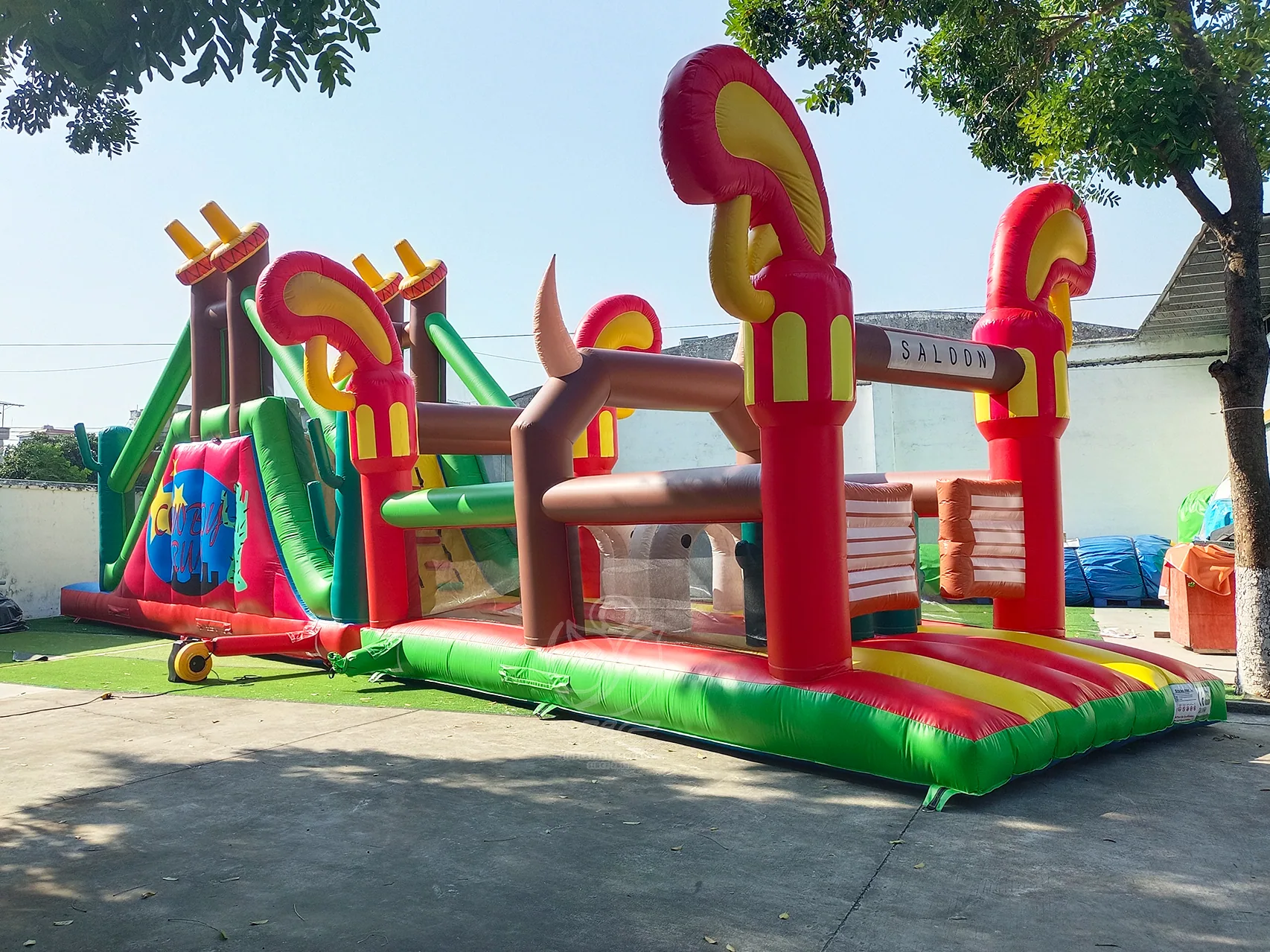 Western Bounce Obstacle Course, a commercial western bounce obstacle course by YIC Inflatable Sports