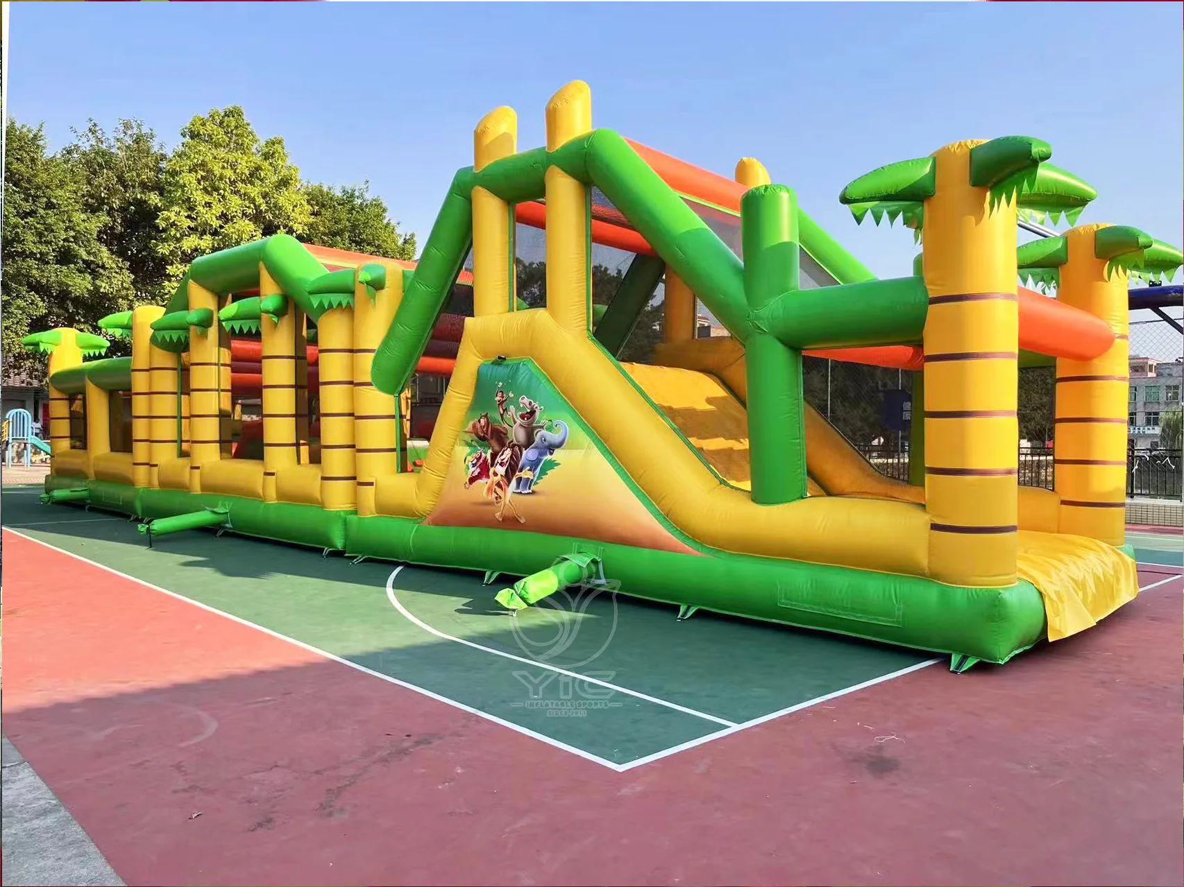 Commercial Jungle Inflatable Obstacle Course, a commercial commercial jungle inflatable obstacle course by YIC Inflatable Sports