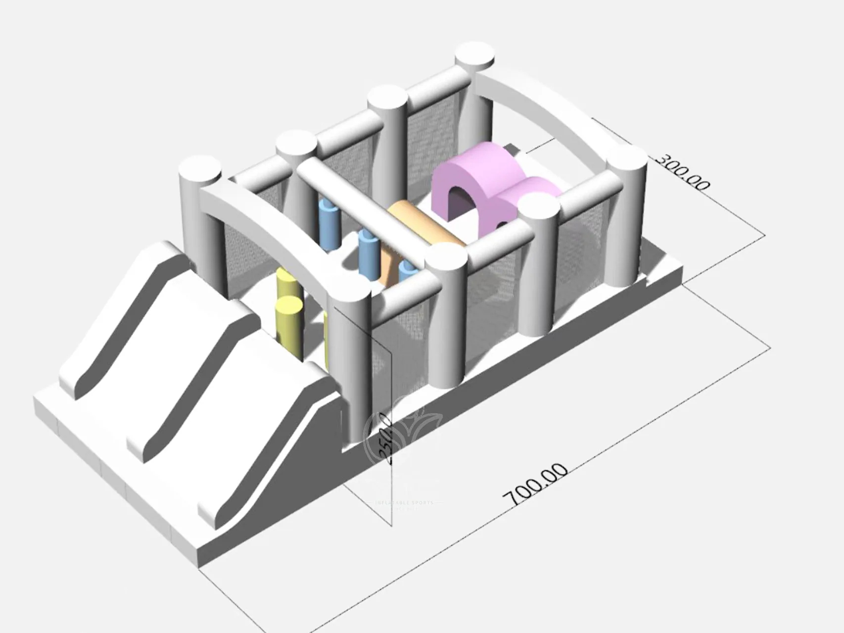 White Bounce House Obstacle Course product photo 5