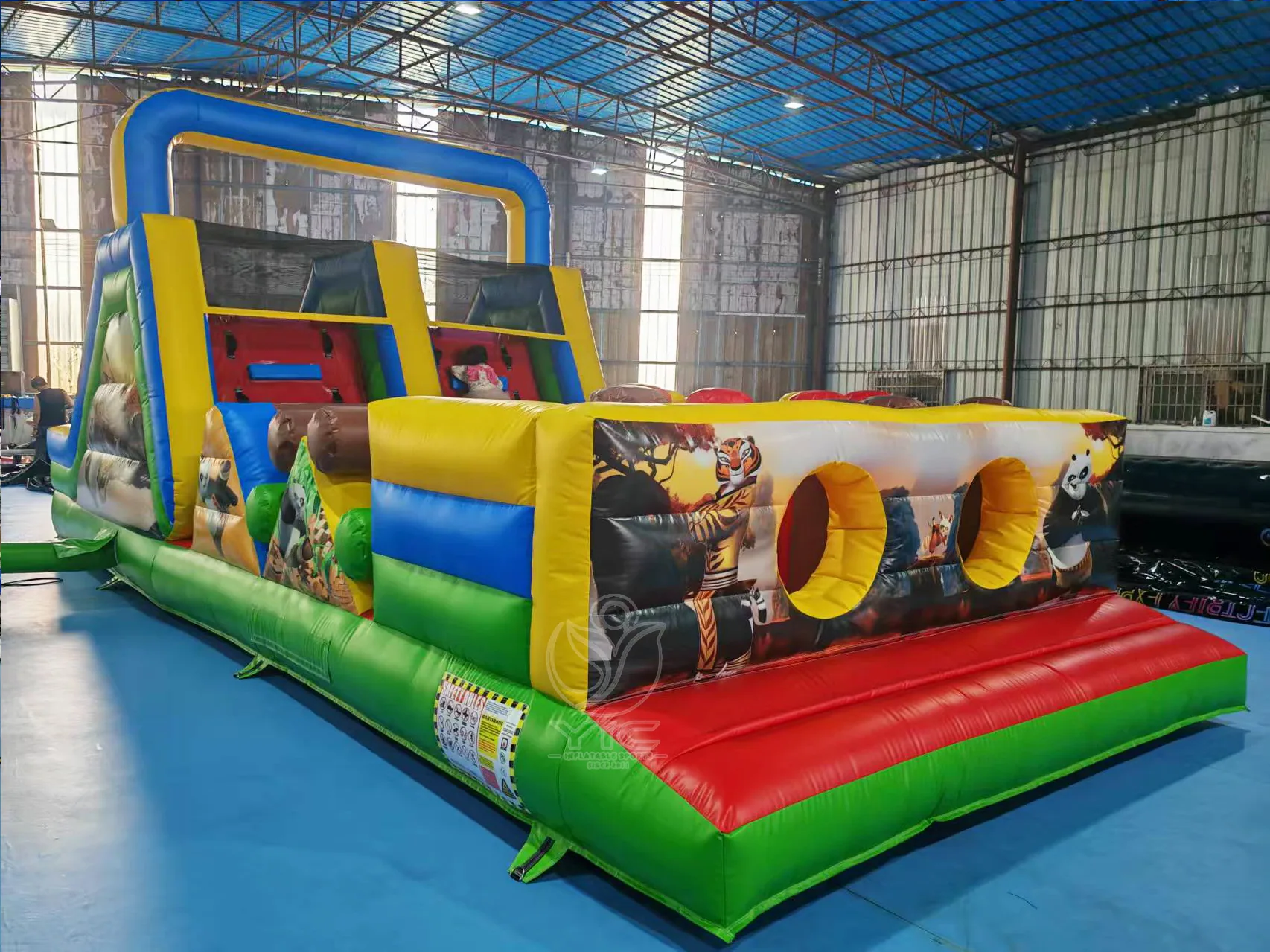 Panda Bounce House Obstacle Course, a commercial panda bounce house obstacle course by YIC Inflatable Sports