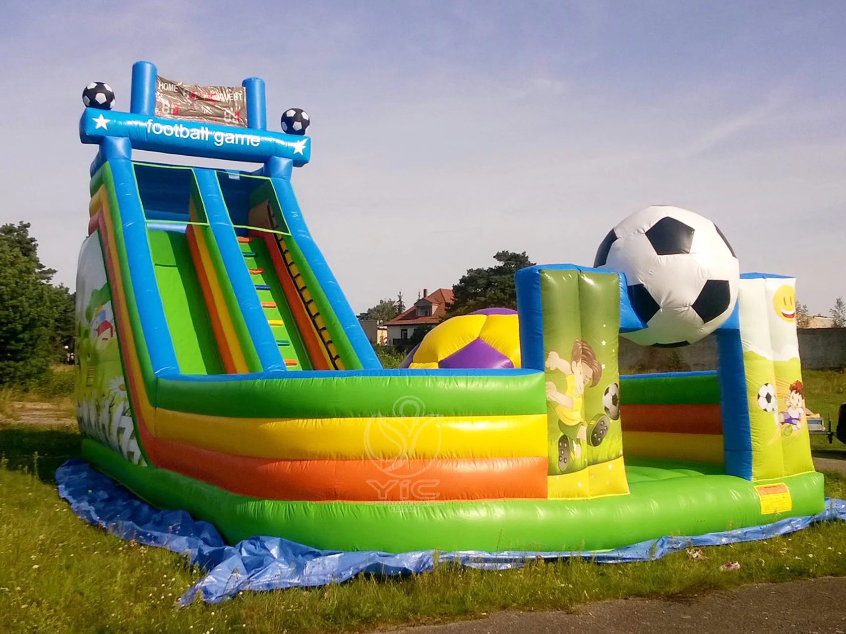 Inflatable soccer slide, a commercial inflatable soccer slide by YIC Inflatable Sports