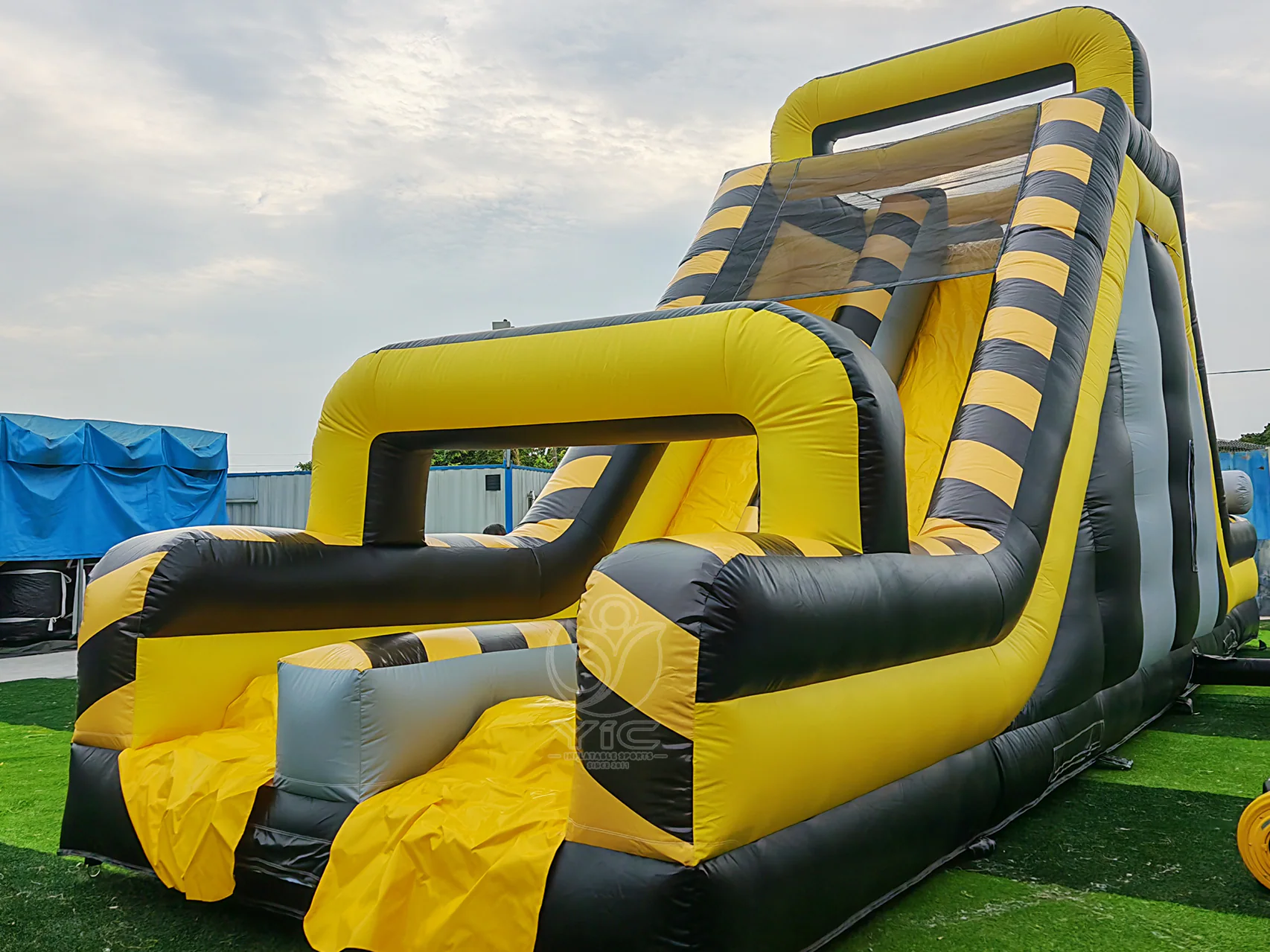 Obstacle course bounce house with slide product photo 2