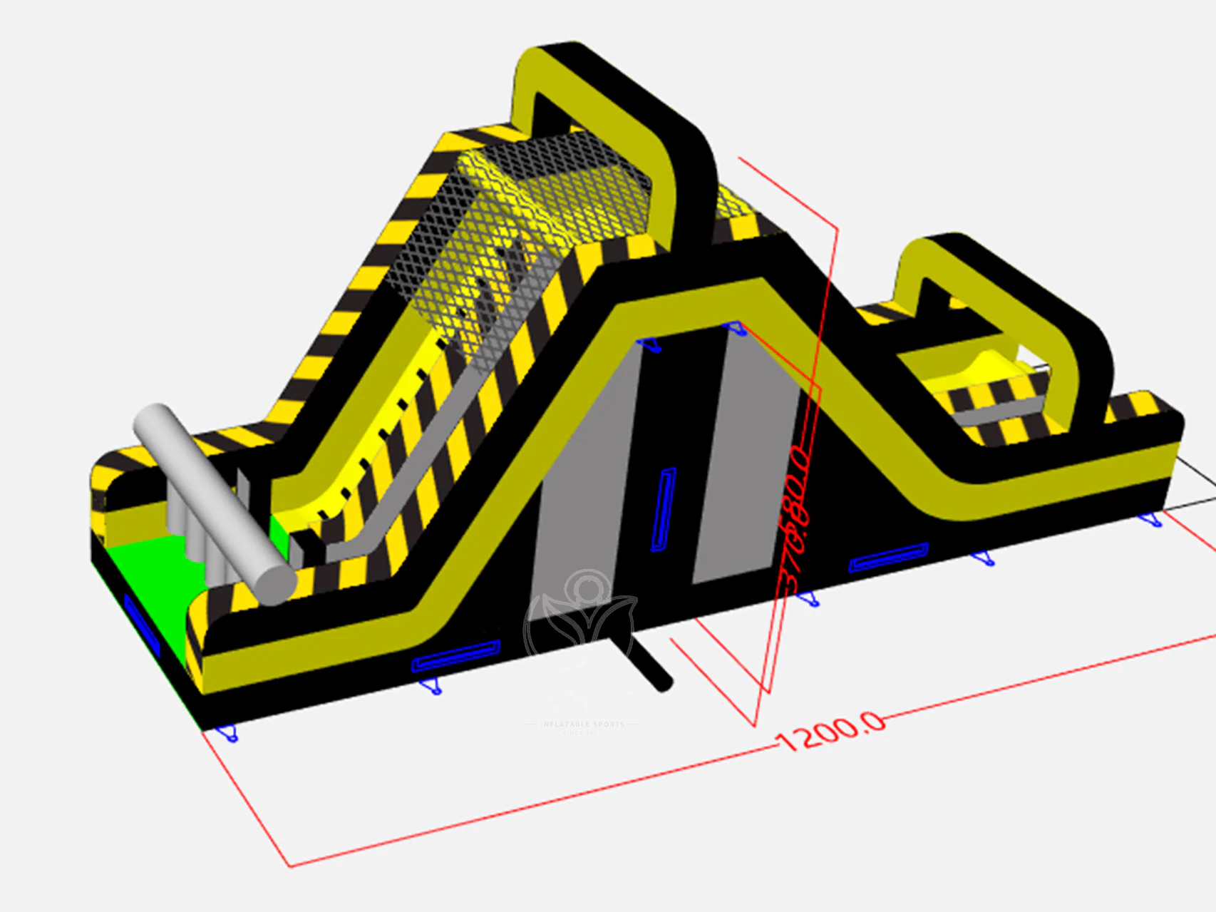 Obstacle course bounce house with slide product photo 5