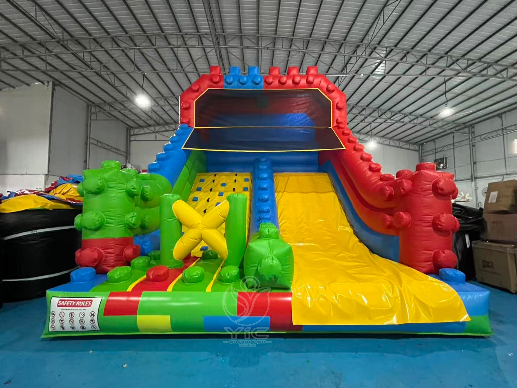 Inflatable building block slide, a commercial inflatable slide attraction by YIC Inflatable Sports Inflatable building block slide, a commercial inflatable slide attraction by YIC Inflatable Sports