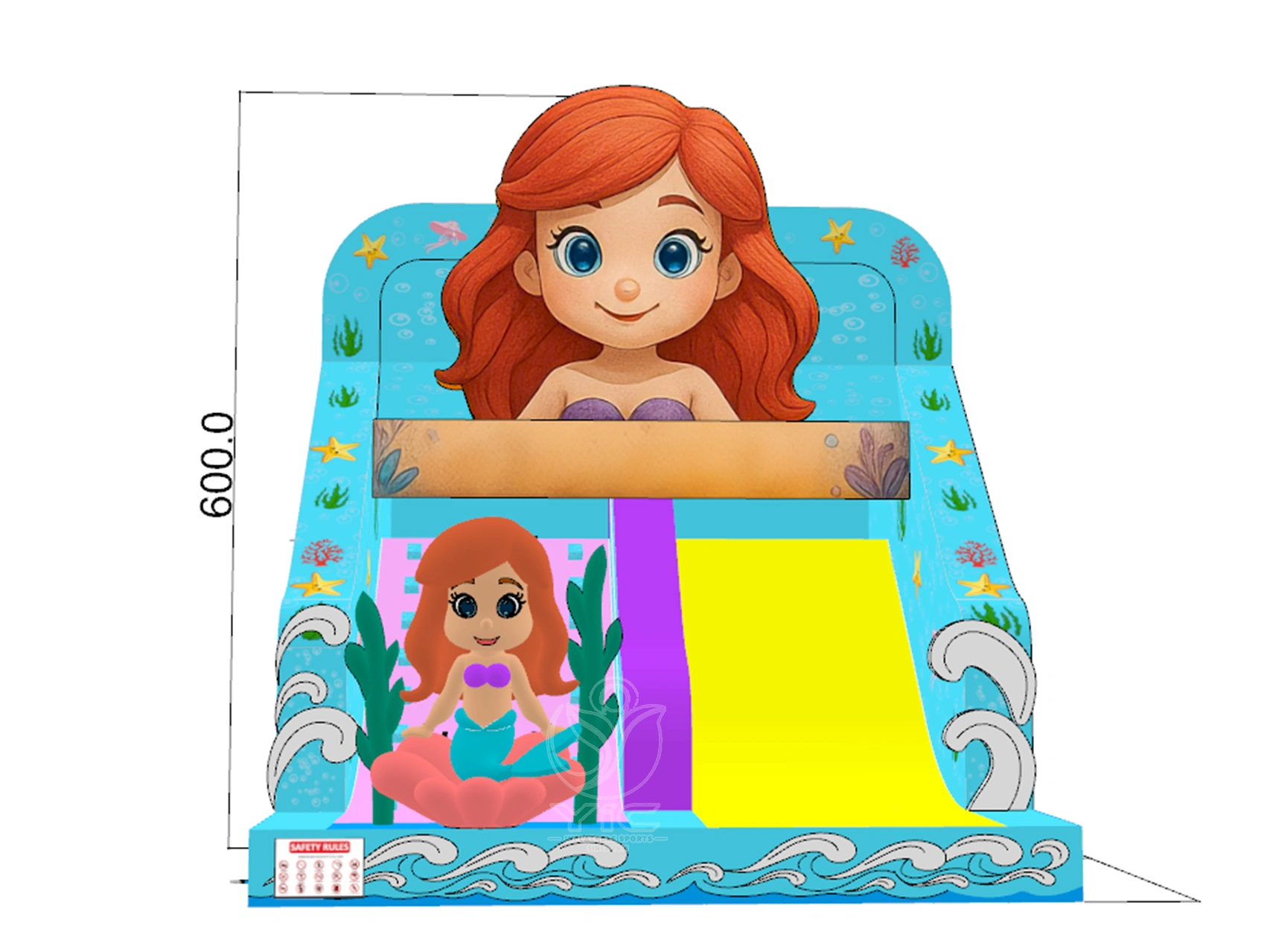 Inflatable mermaid slide product photo 5