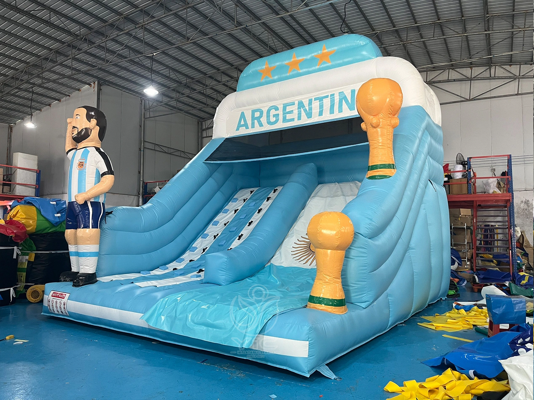 Soccer themed inflatable slide product photo 3
