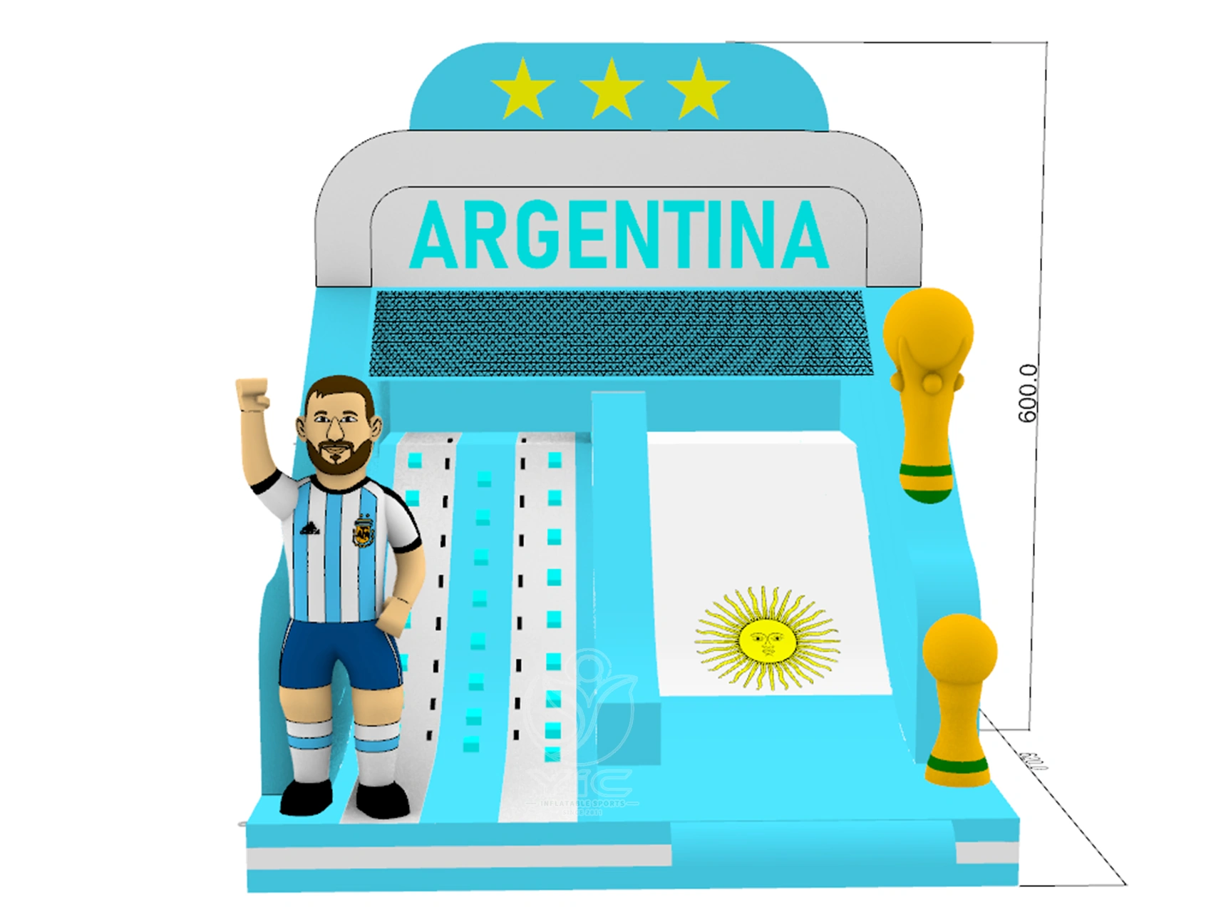 Soccer themed inflatable slide product photo 5